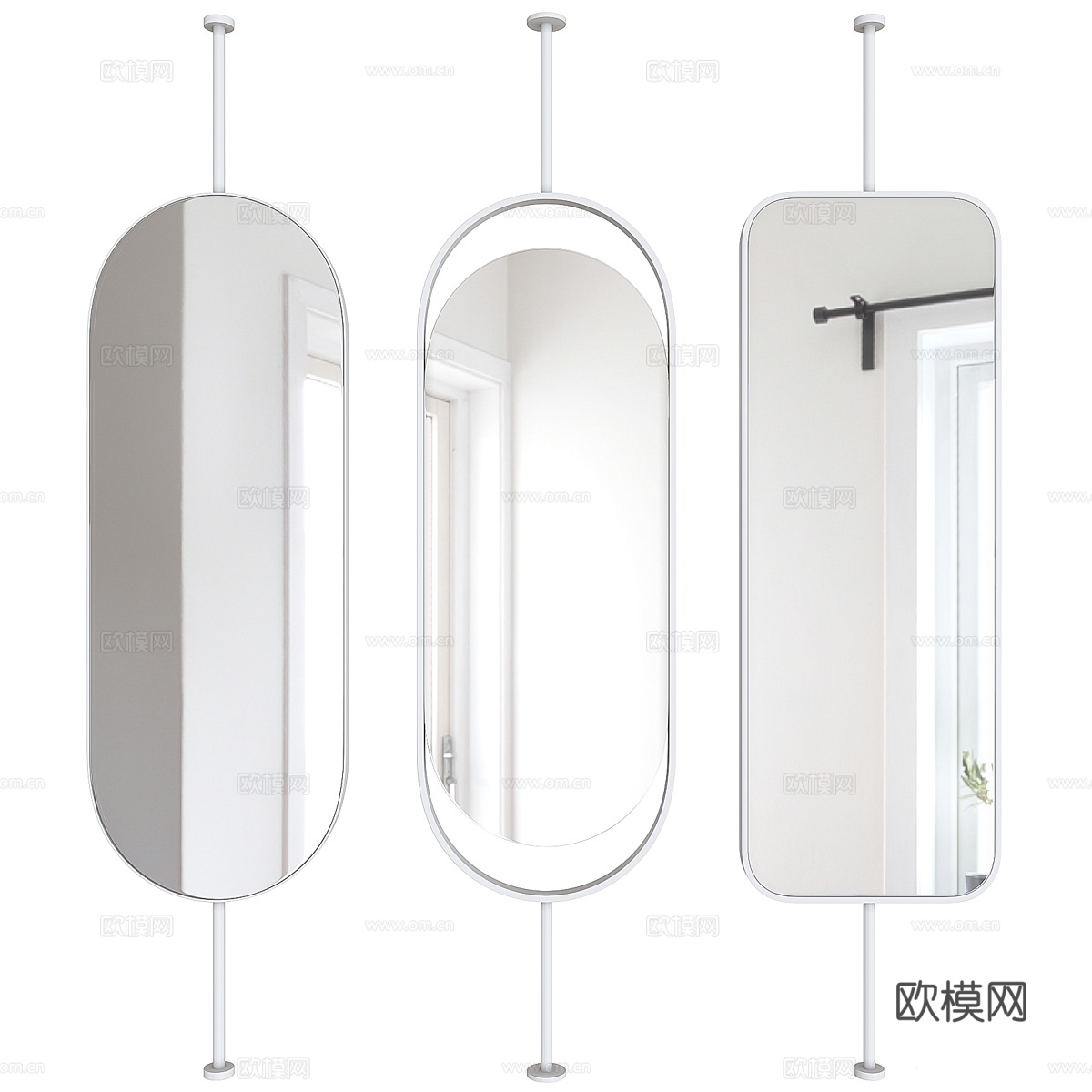 新中式装饰镜屏风隔断3d模型