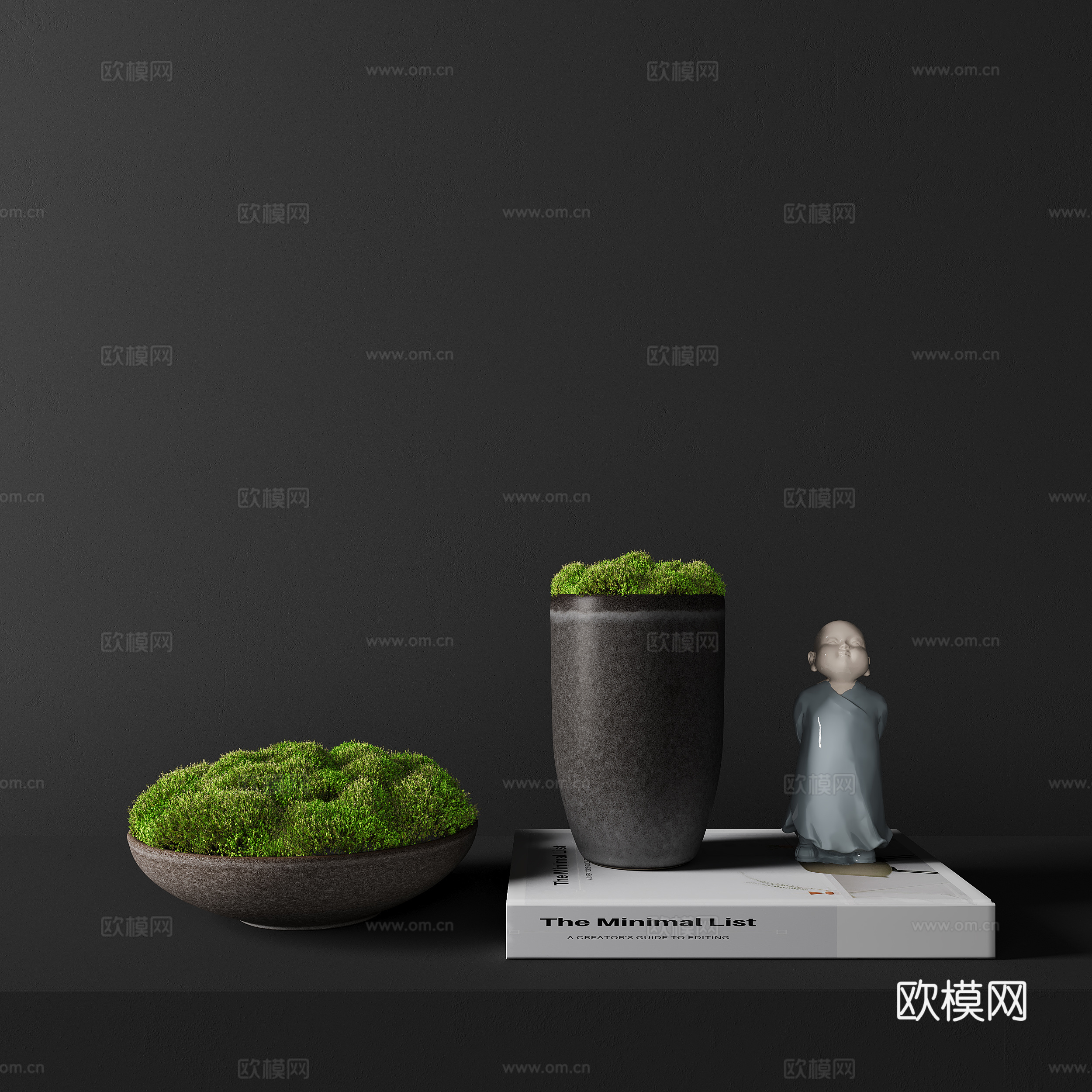 苔藓盆景 绿植盆景  苔藓  苔藓饰品 苔藓摆件3d模型