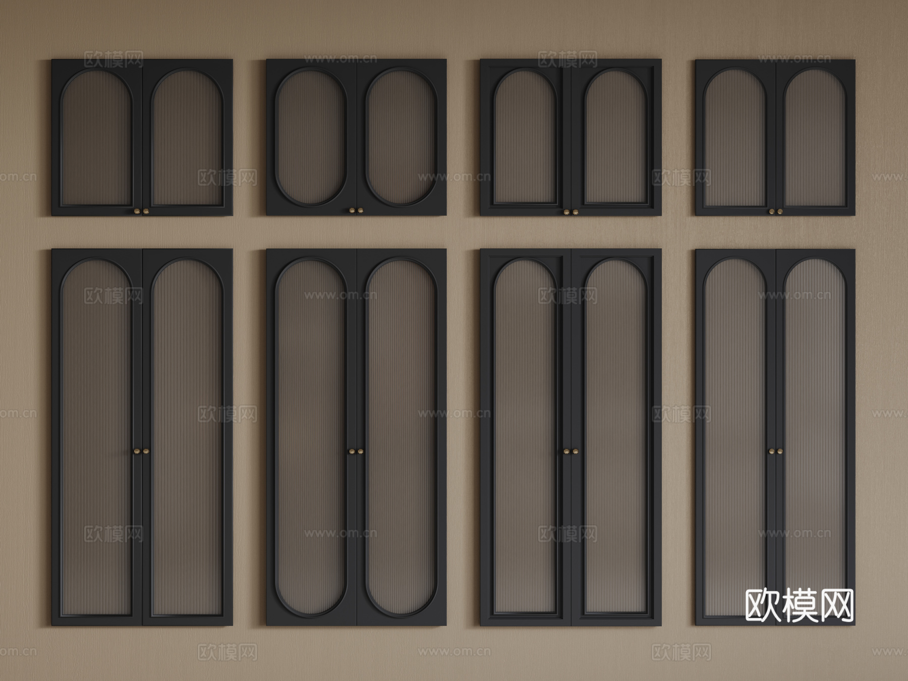 法式柜门 门板su模型