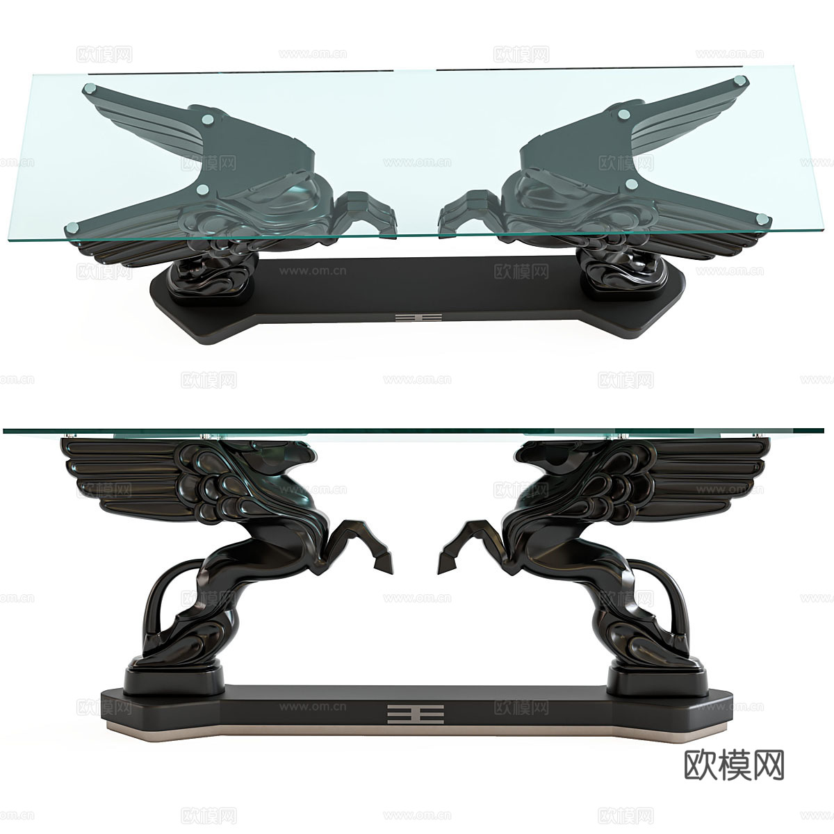 现代玻璃茶几3d模型