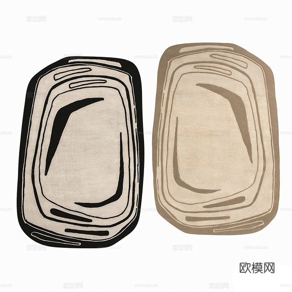 新中式地毯3d模型下载