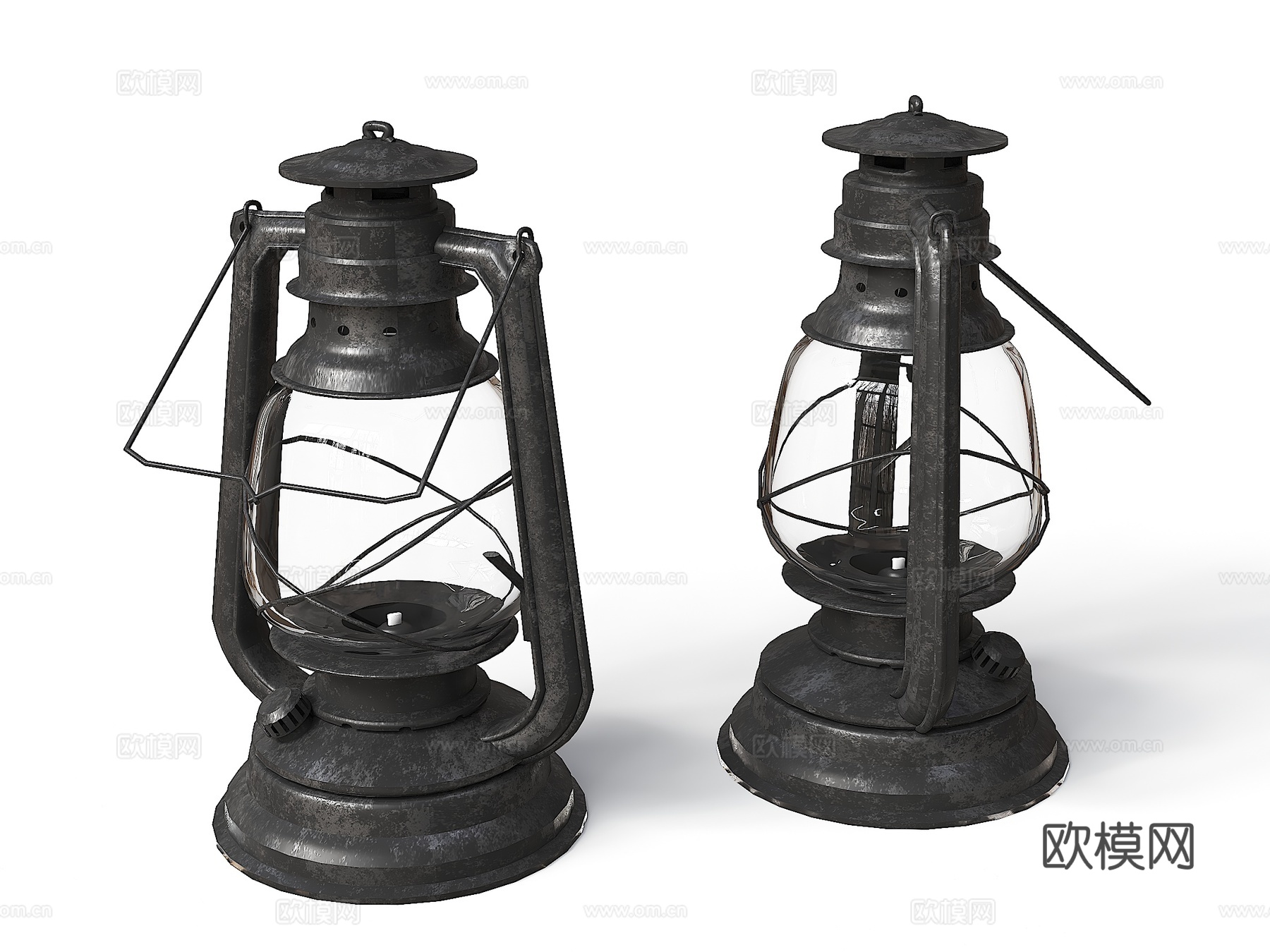 工业风煤油灯 马蹄灯su模型下载（渲染图1）