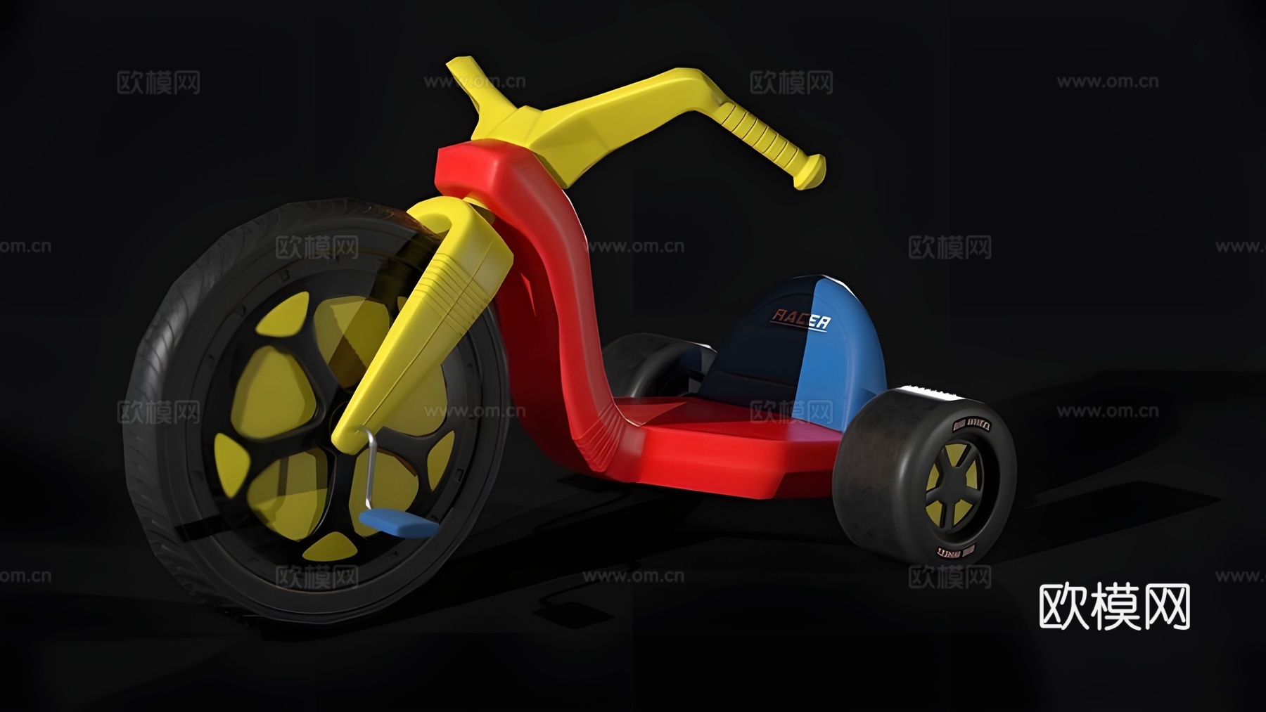 儿童玩具车 三轮车3d模型