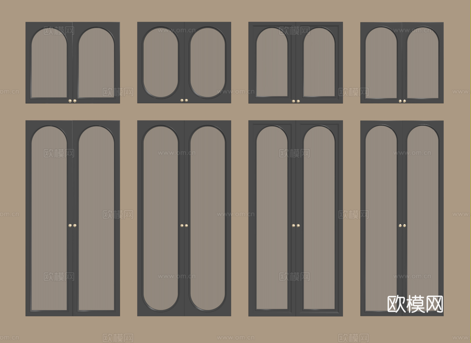 法式柜门 门板su模型