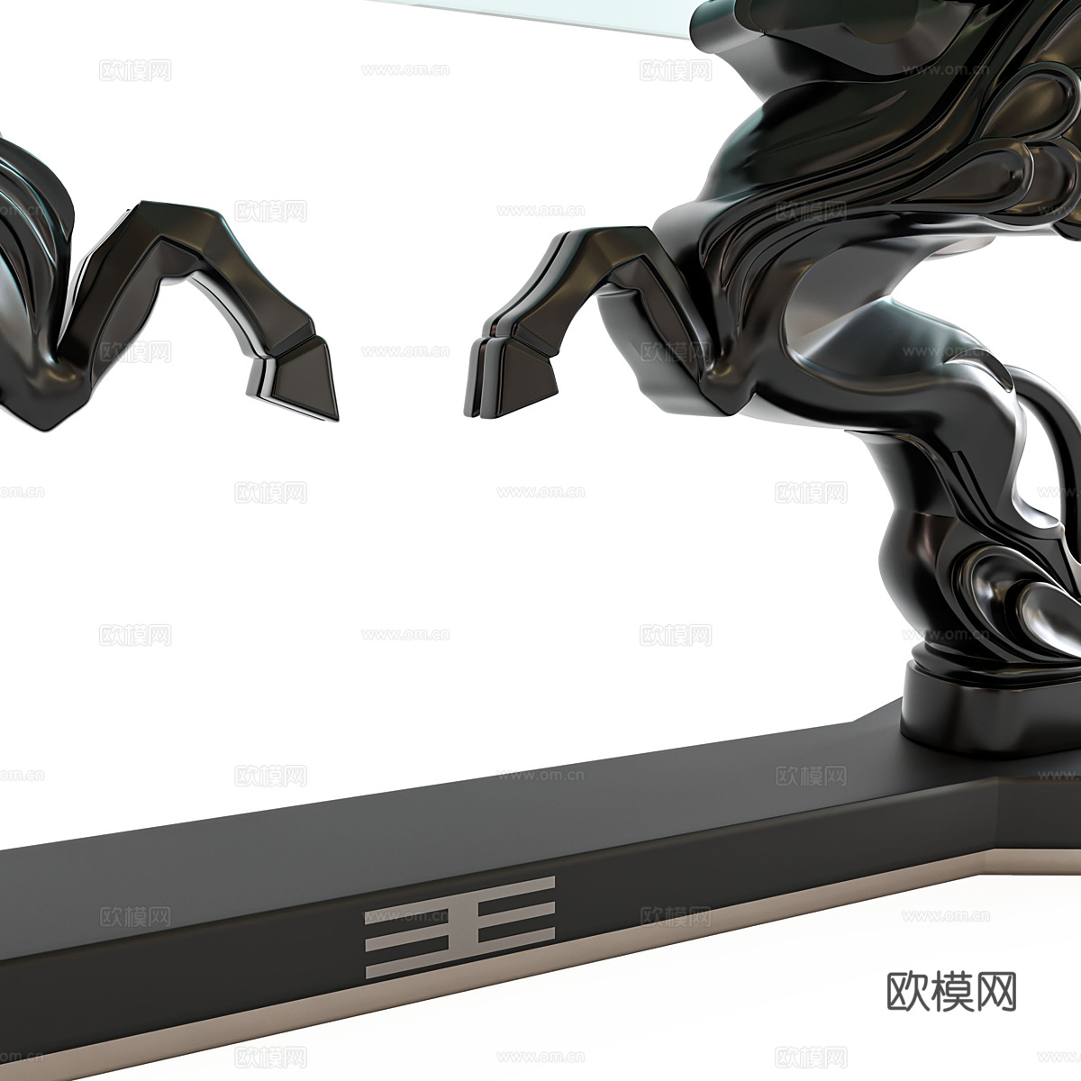 现代玻璃茶几3d模型