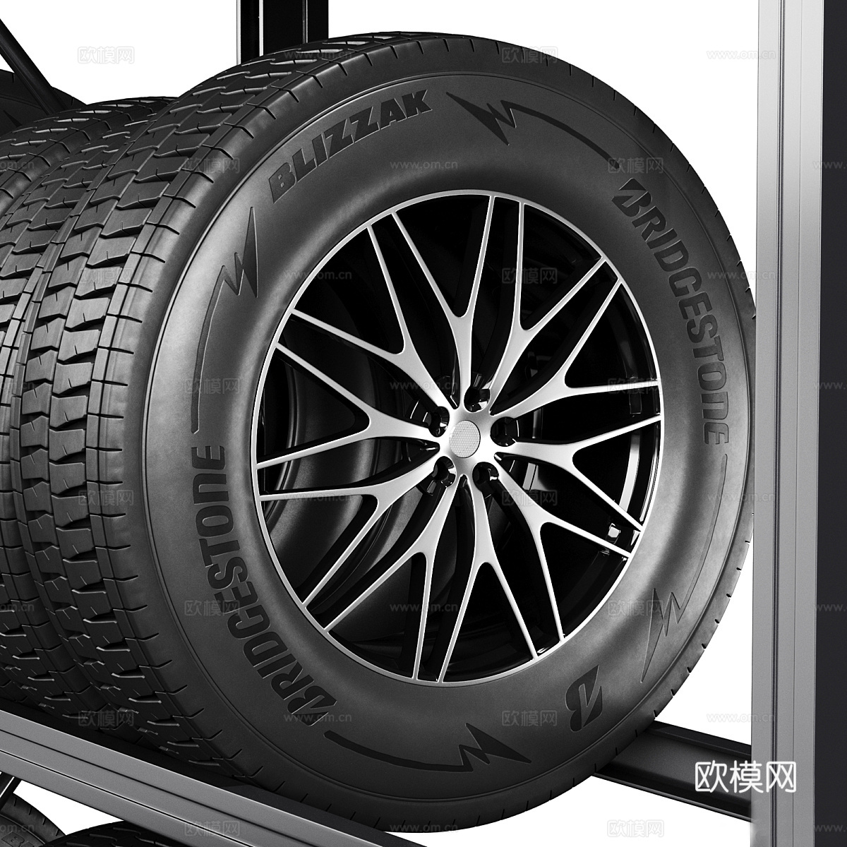轮胎 轮胎架3d模型