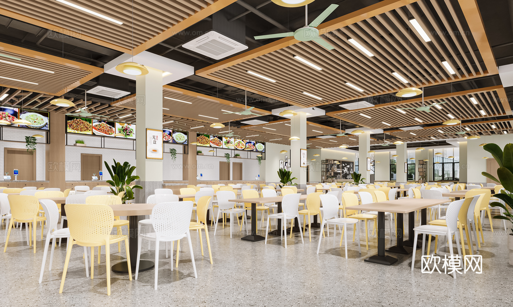 食堂3d模型下载（渲染图1）