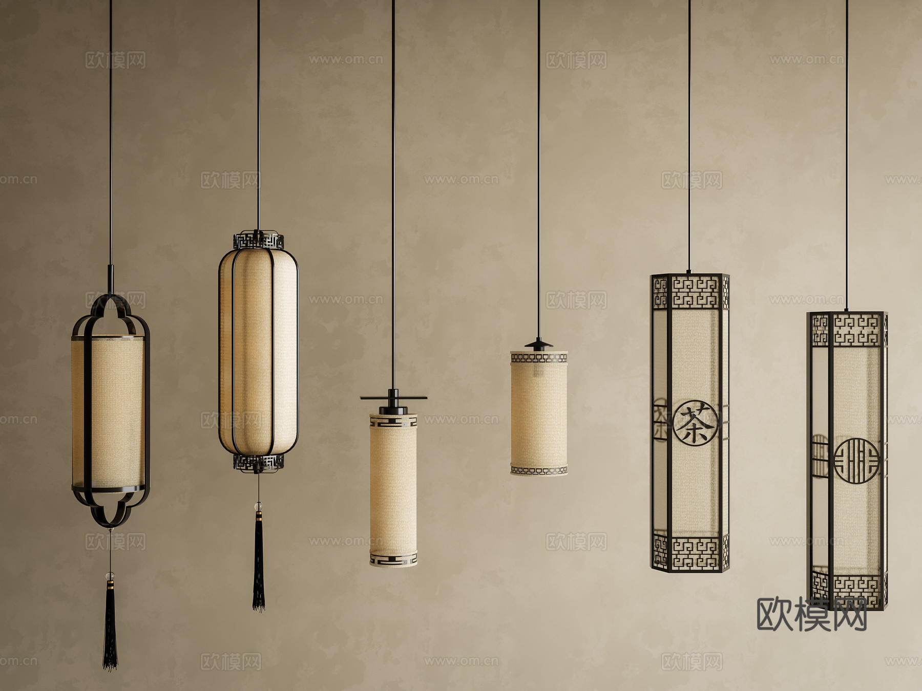 中式吊灯 新中式吊灯 中式复古吊灯 装饰吊灯su模型下载（渲染图1）