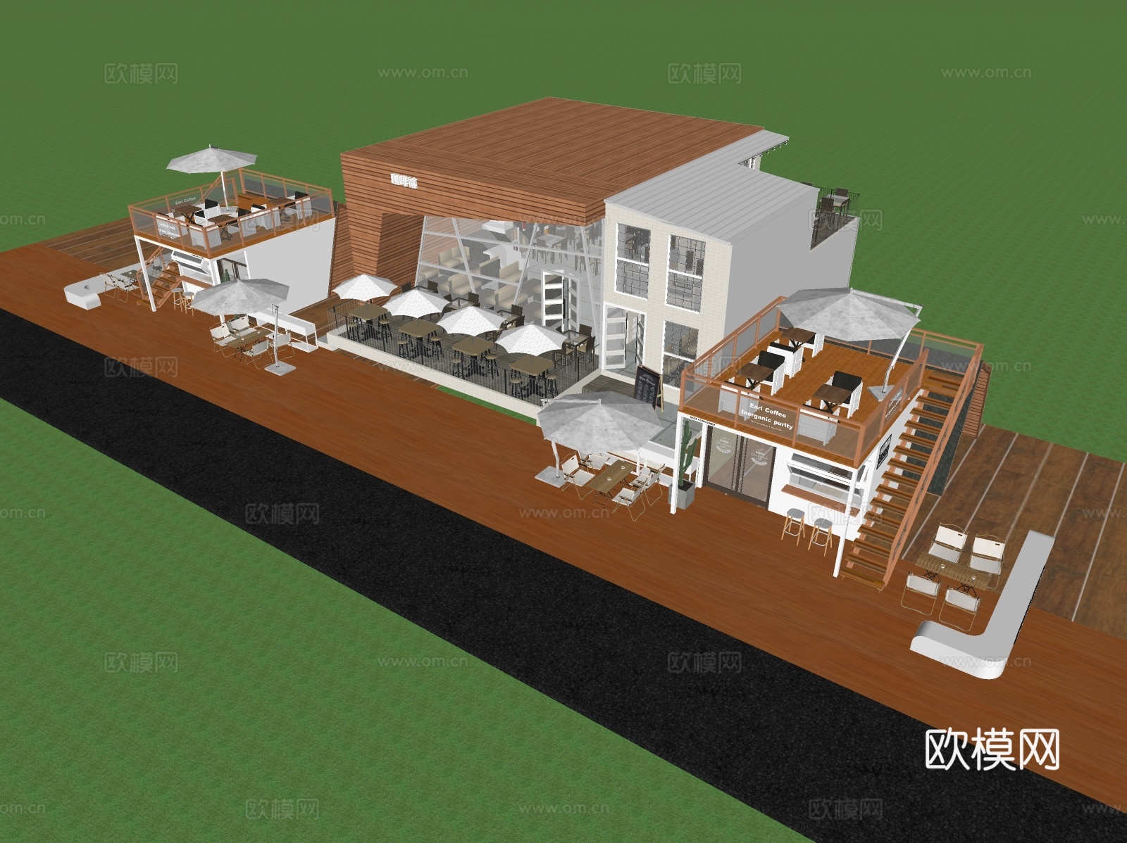 商业建筑 集装箱商业su模型下载（渲染图4）