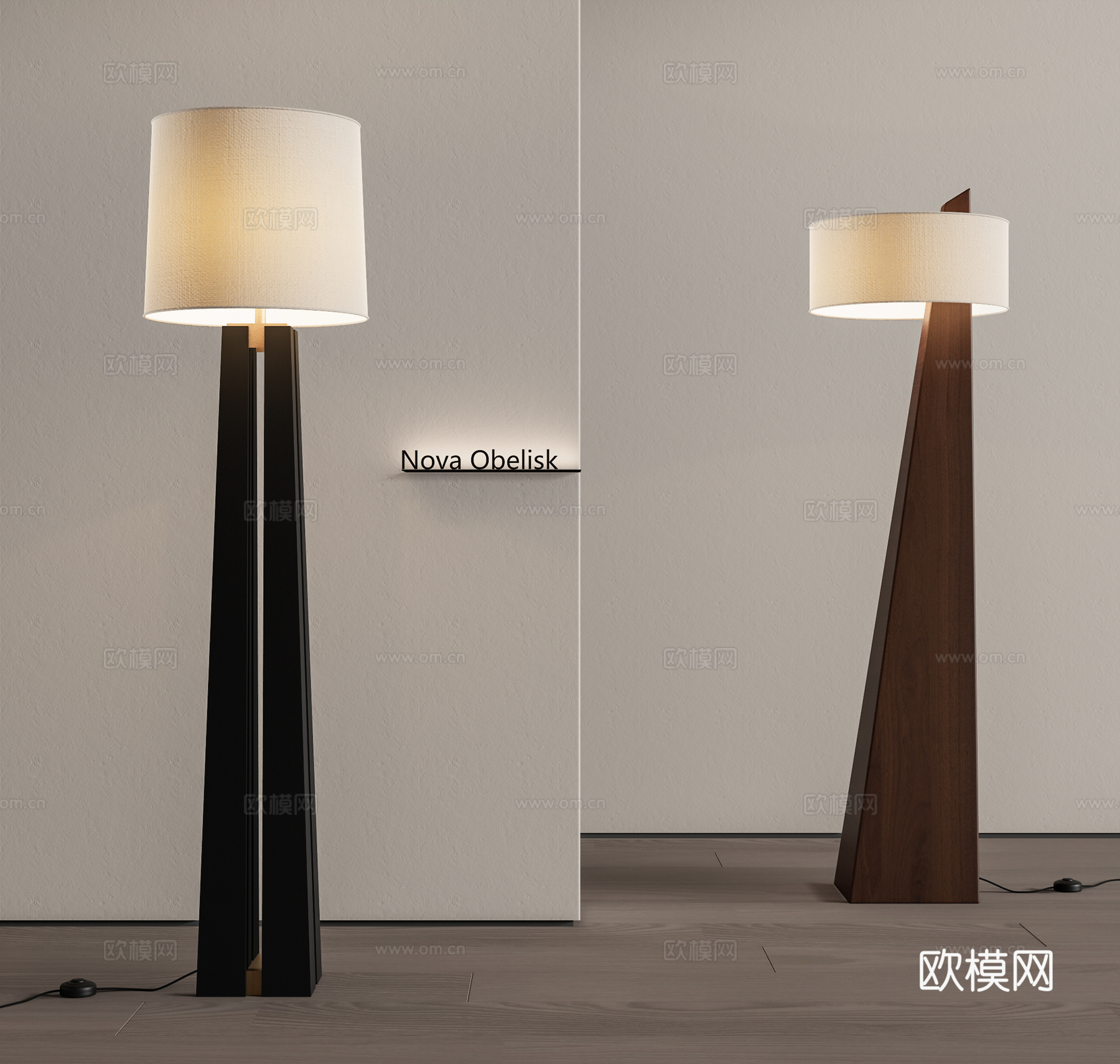 Nova Obelisk侘寂风落地灯su模型下载（渲染图1）