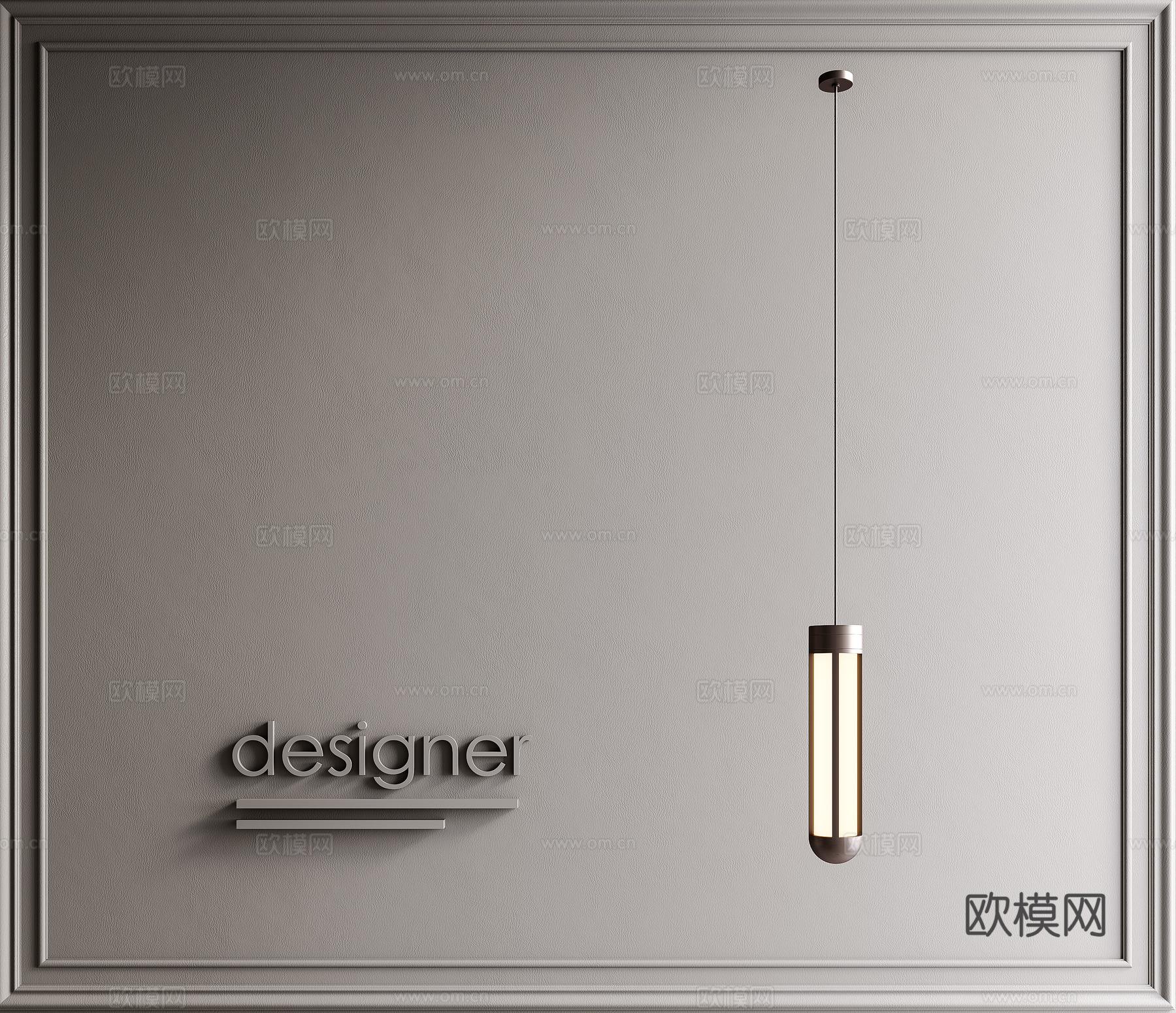 现代意式轻奢吊灯su模型下载（渲染图1）