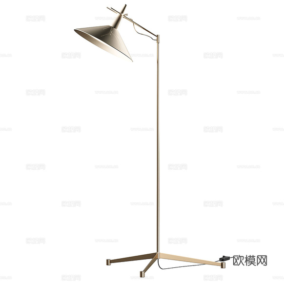 新中式落地灯3d模型下载(渲染图2)