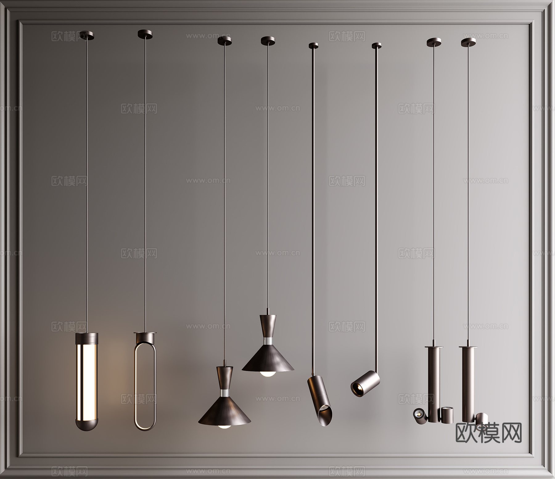 现代意式轻奢吊灯su模型下载（渲染图1）