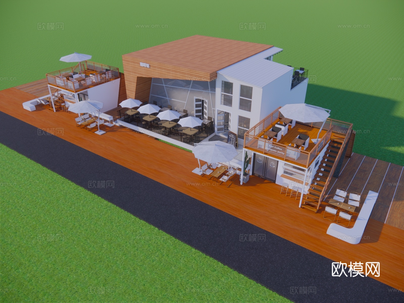 商业建筑 集装箱商业su模型下载（渲染图1）