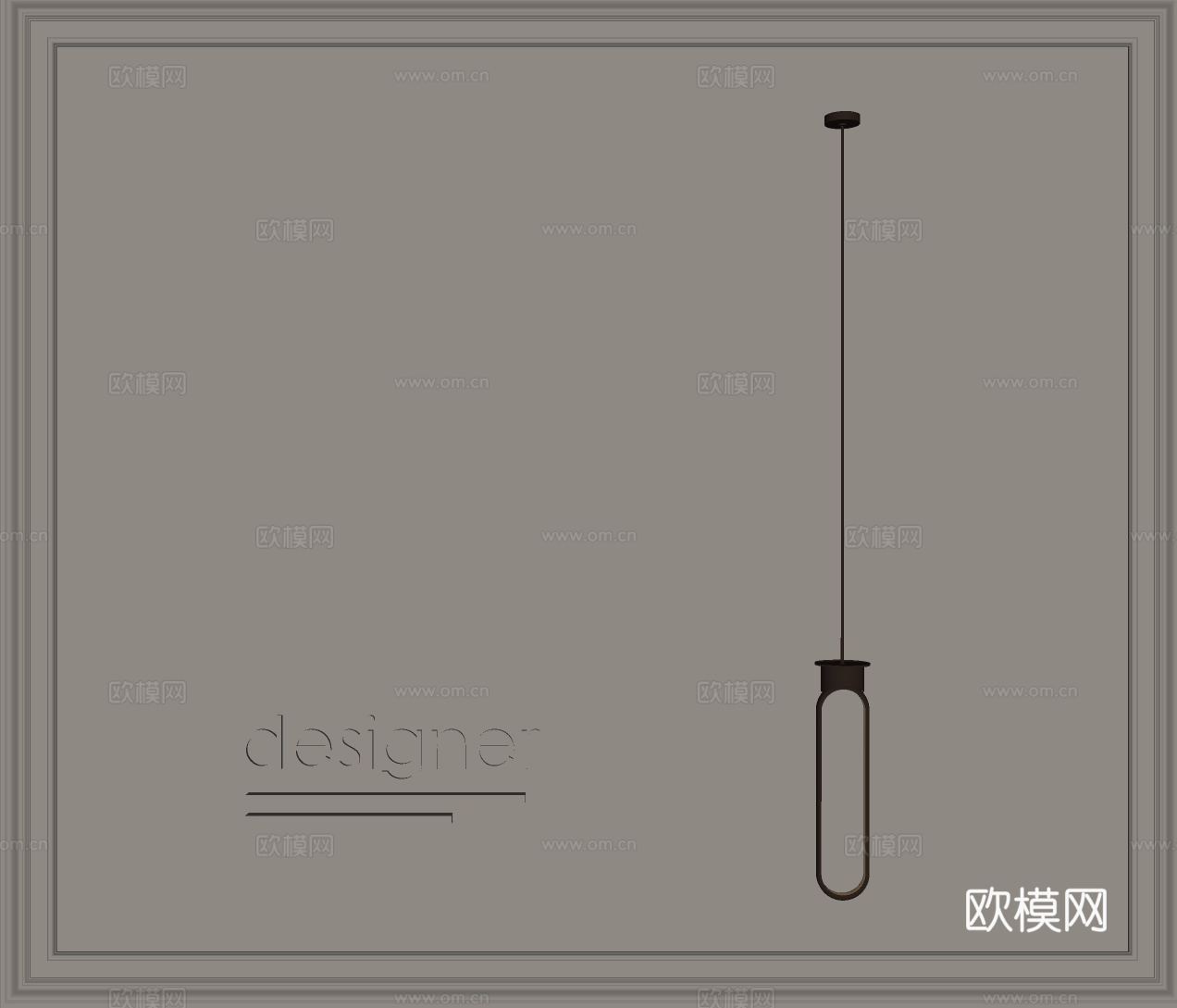 现代意式轻奢吊灯su模型下载（渲染图2）