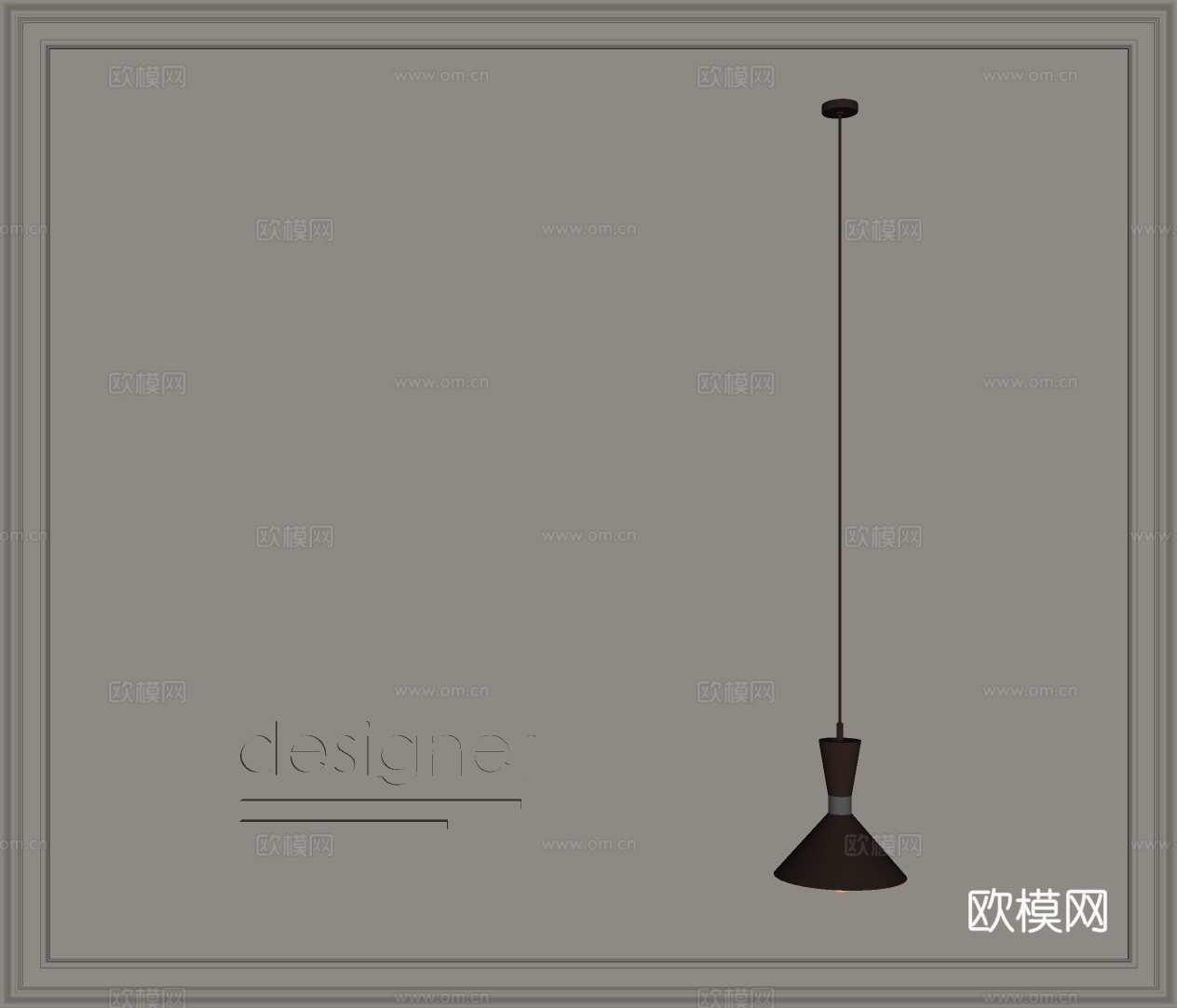 现代意式轻奢吊灯su模型下载（渲染图2）