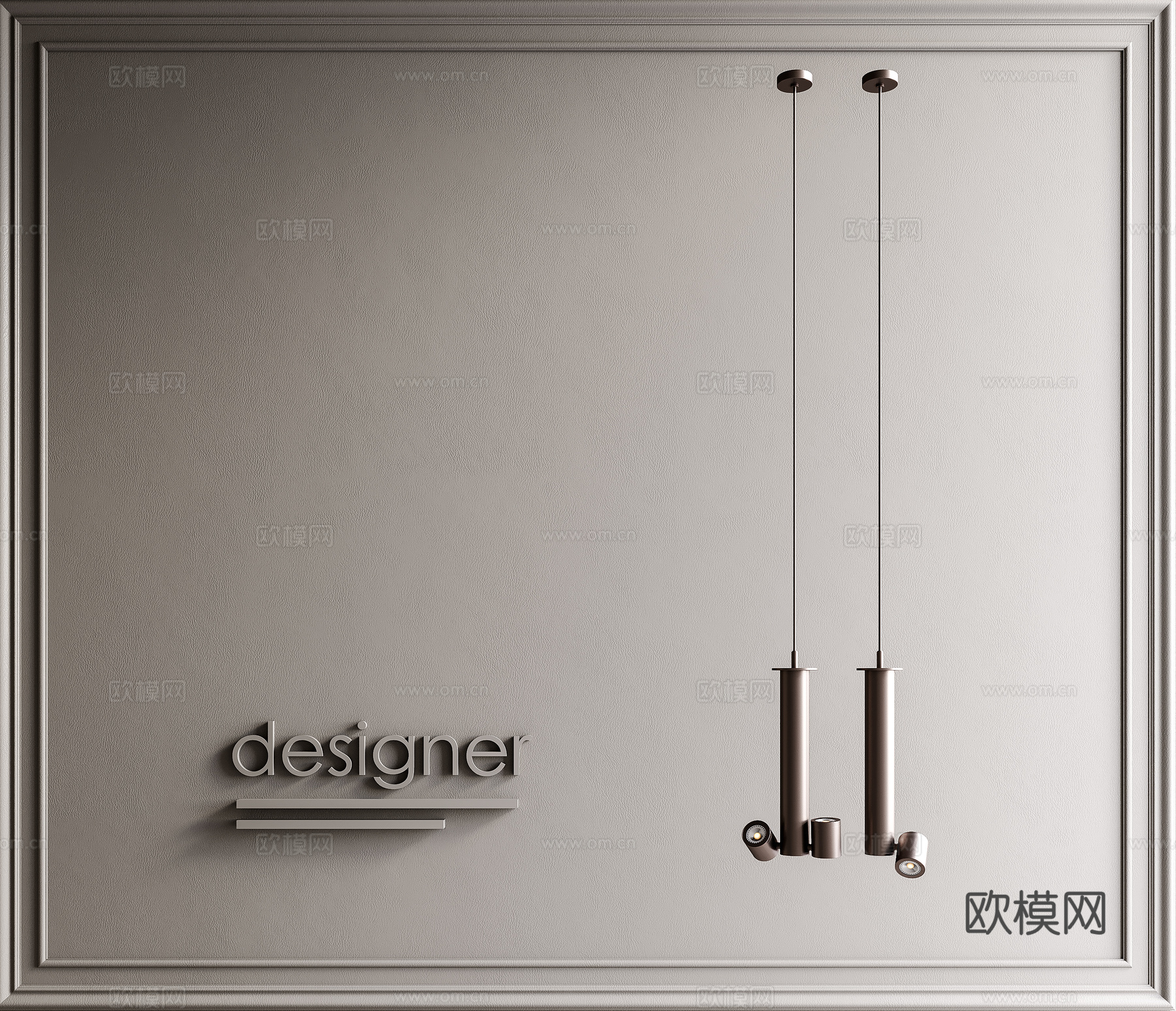 现代意式轻奢吊灯su模型下载（渲染图1）
