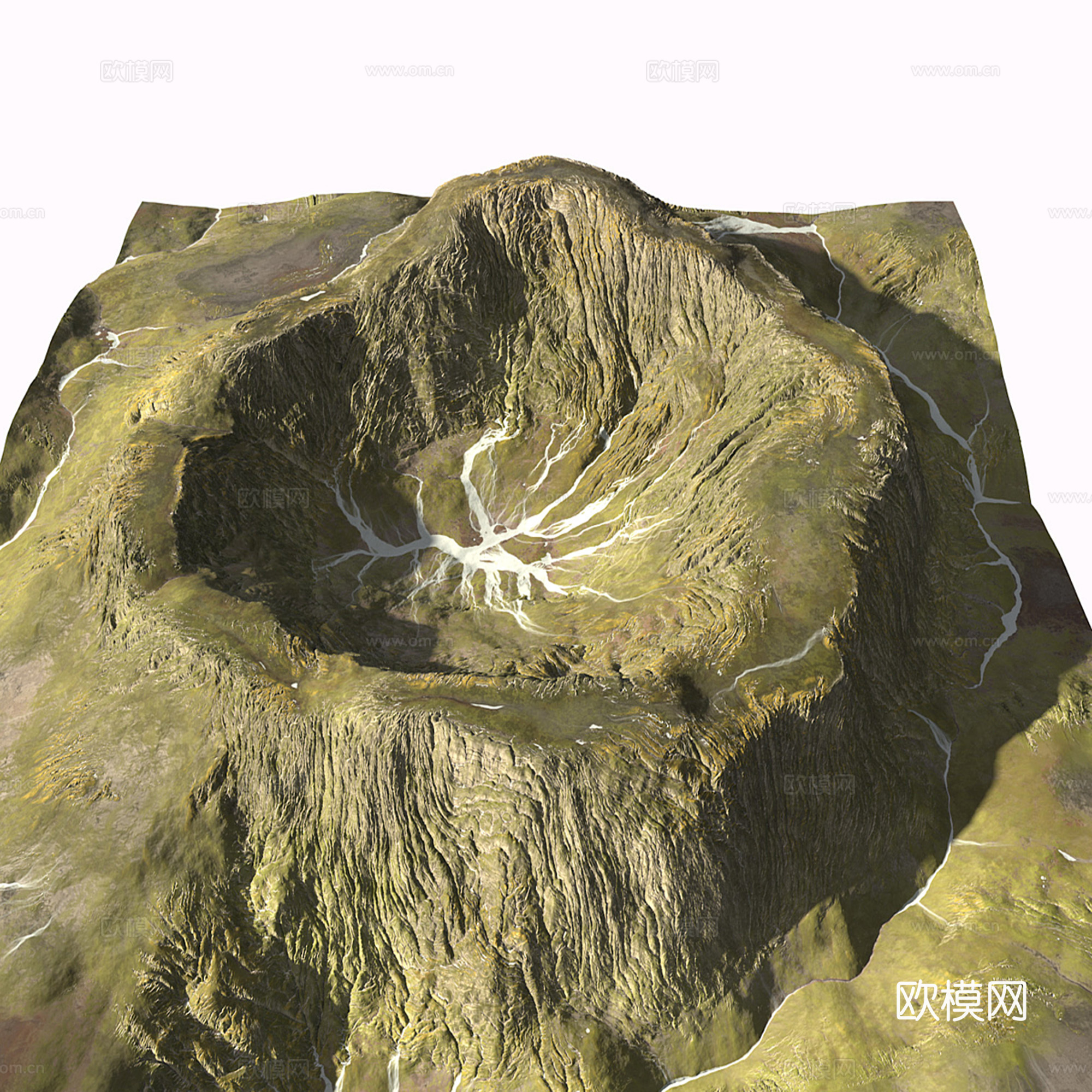 现代群山 山脉地形 假山3d模型