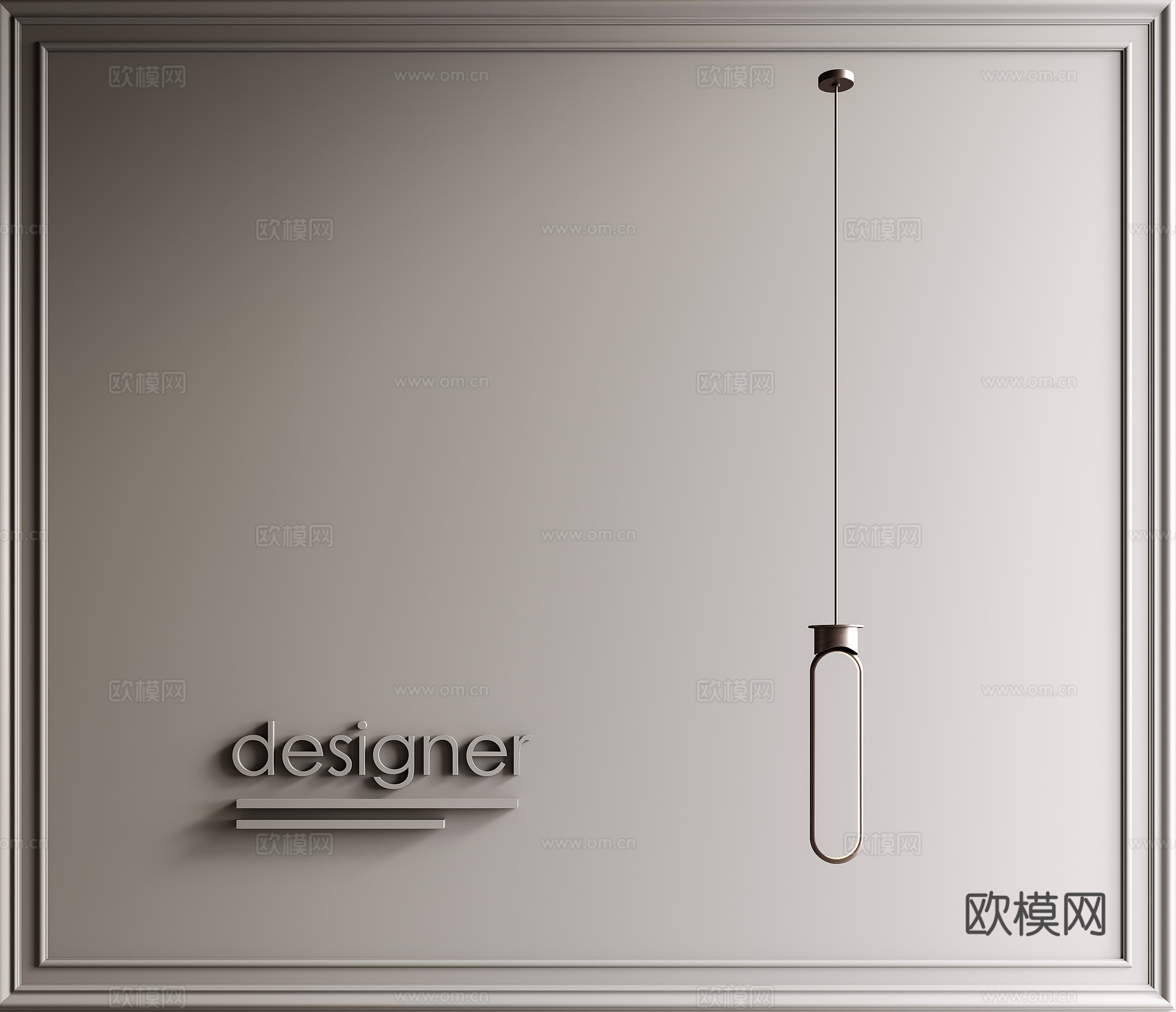 现代意式轻奢吊灯su模型下载（渲染图1）