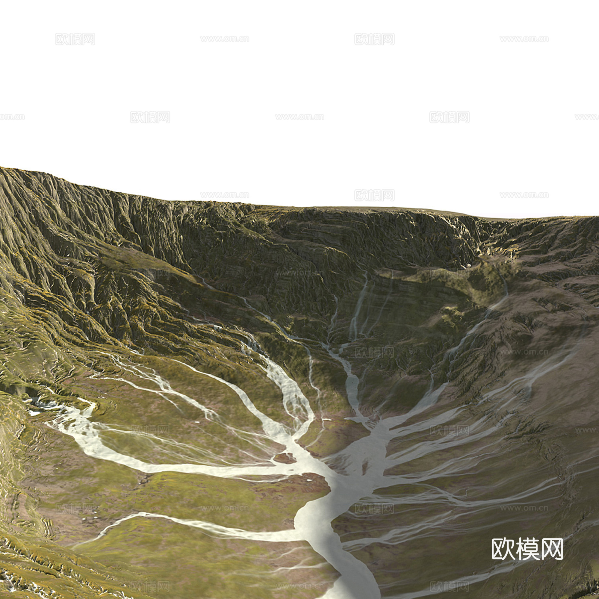 现代群山 山脉地形 假山3d模型