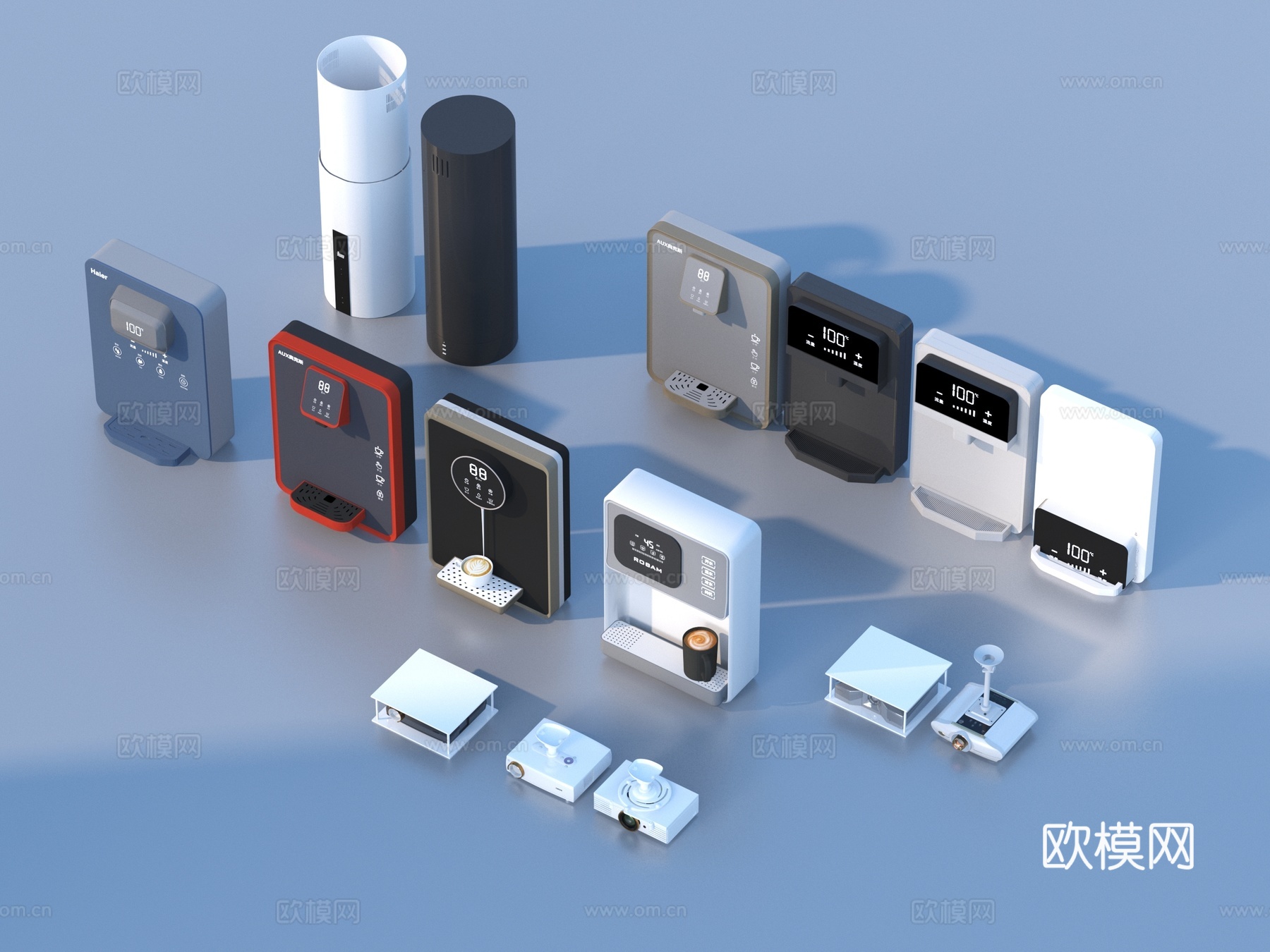 咖啡机 投影机 电器3d模型下载