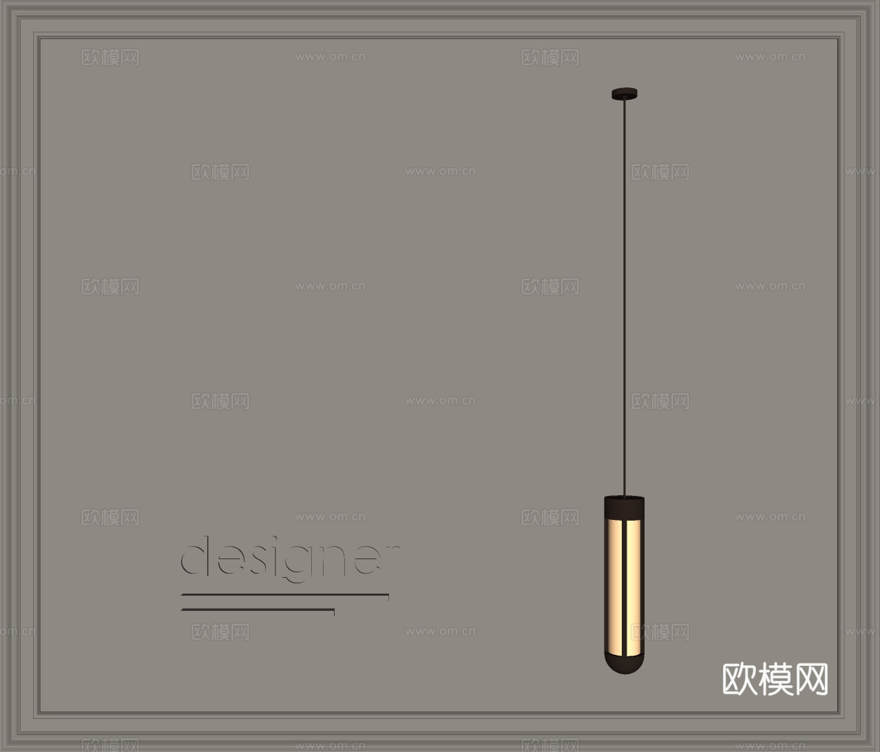 现代意式轻奢吊灯su模型下载（渲染图2）