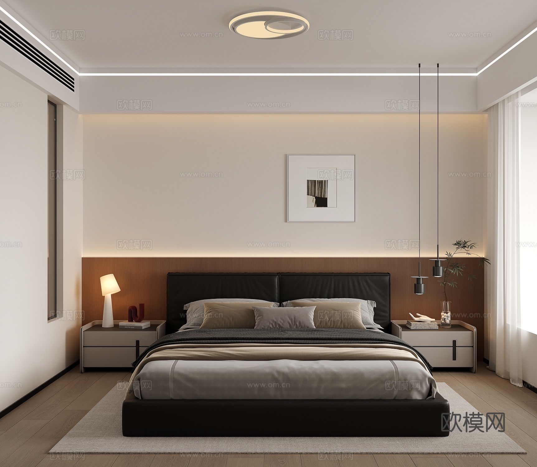 现代客餐厅3d模型下载（渲染图3）