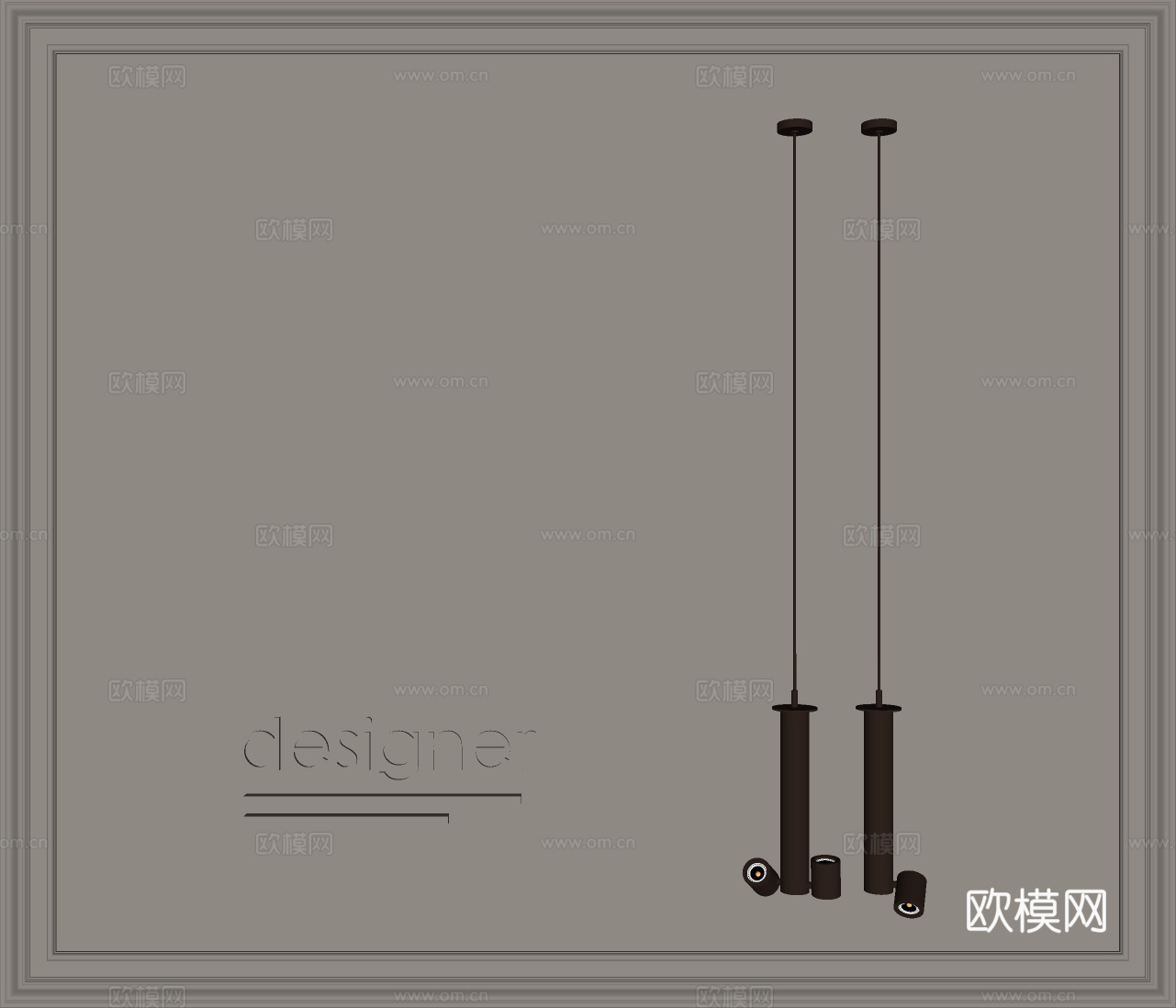 现代意式轻奢吊灯su模型下载（渲染图2）