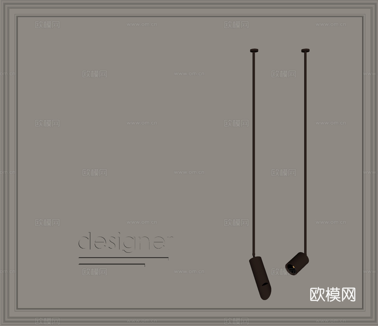 现代意式轻奢吊灯 卧室吊灯 金属吊灯 装式吊灯su模型下载（渲染图2）