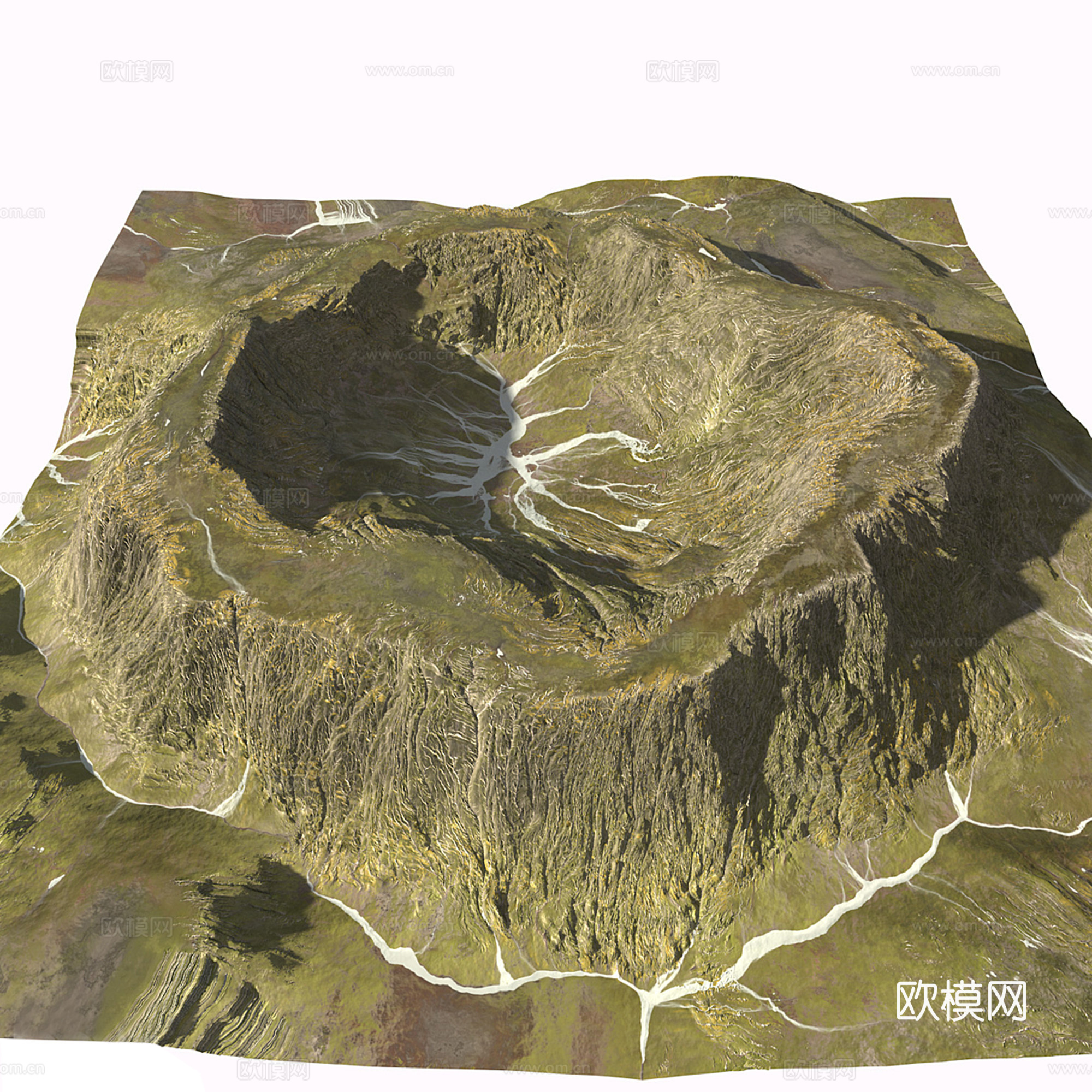 现代群山 山脉地形 假山3d模型