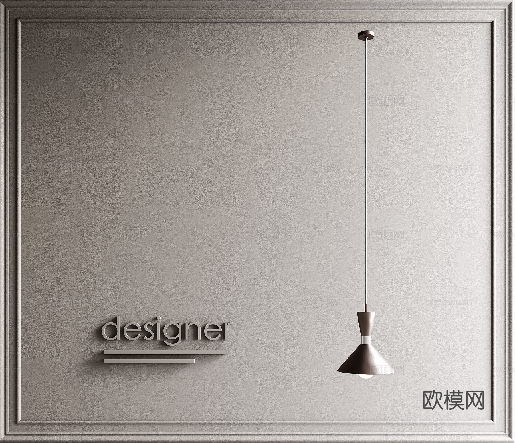 现代意式轻奢吊灯su模型下载（渲染图1）