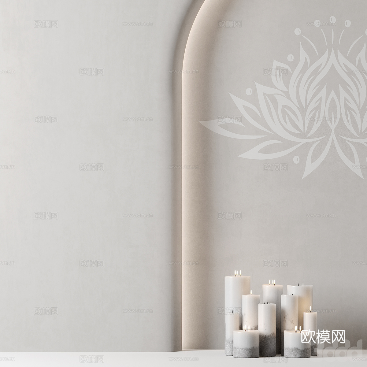 禅意瑜伽室 瑜伽用品su模型下载（渲染图3）