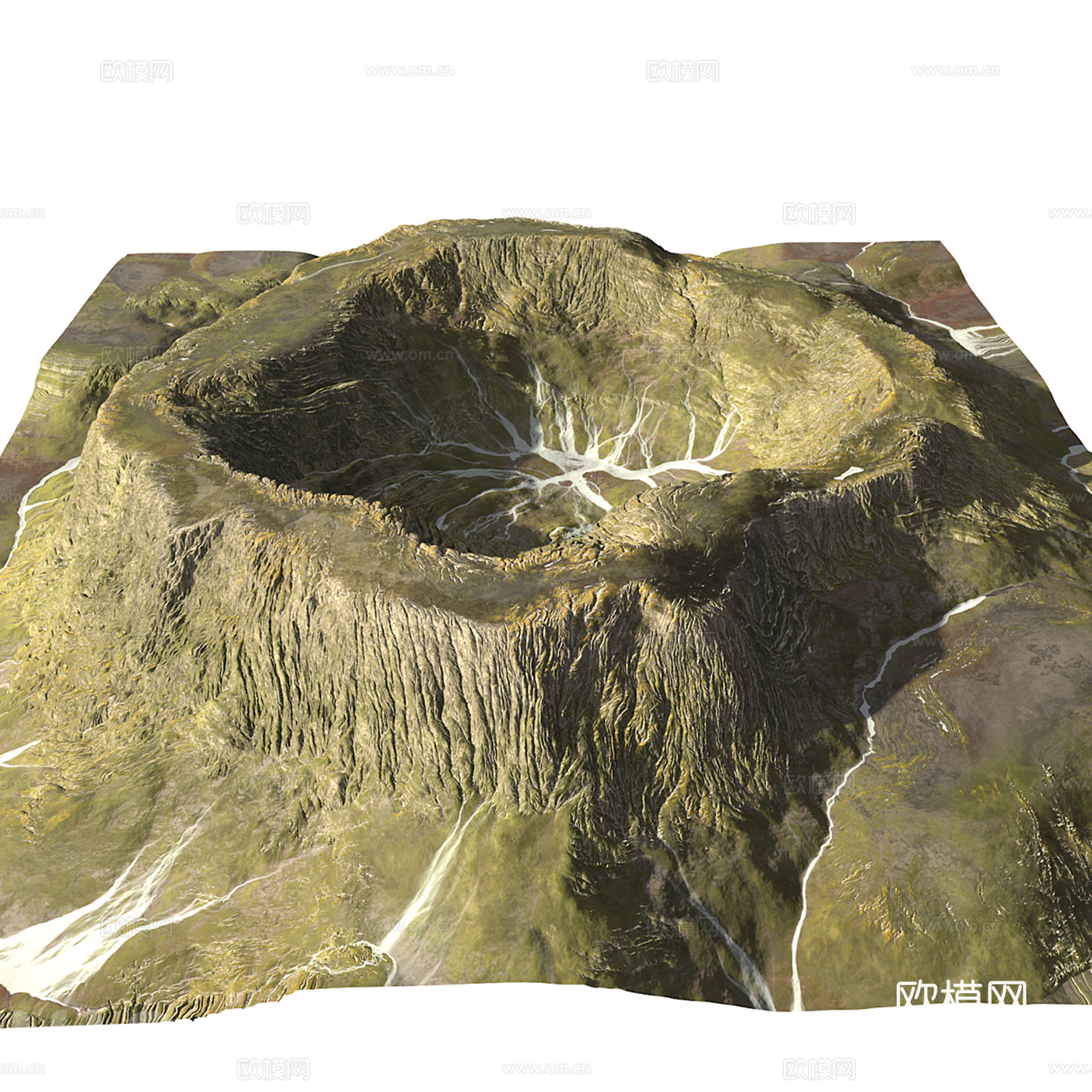 现代群山 山脉地形 假山3d模型