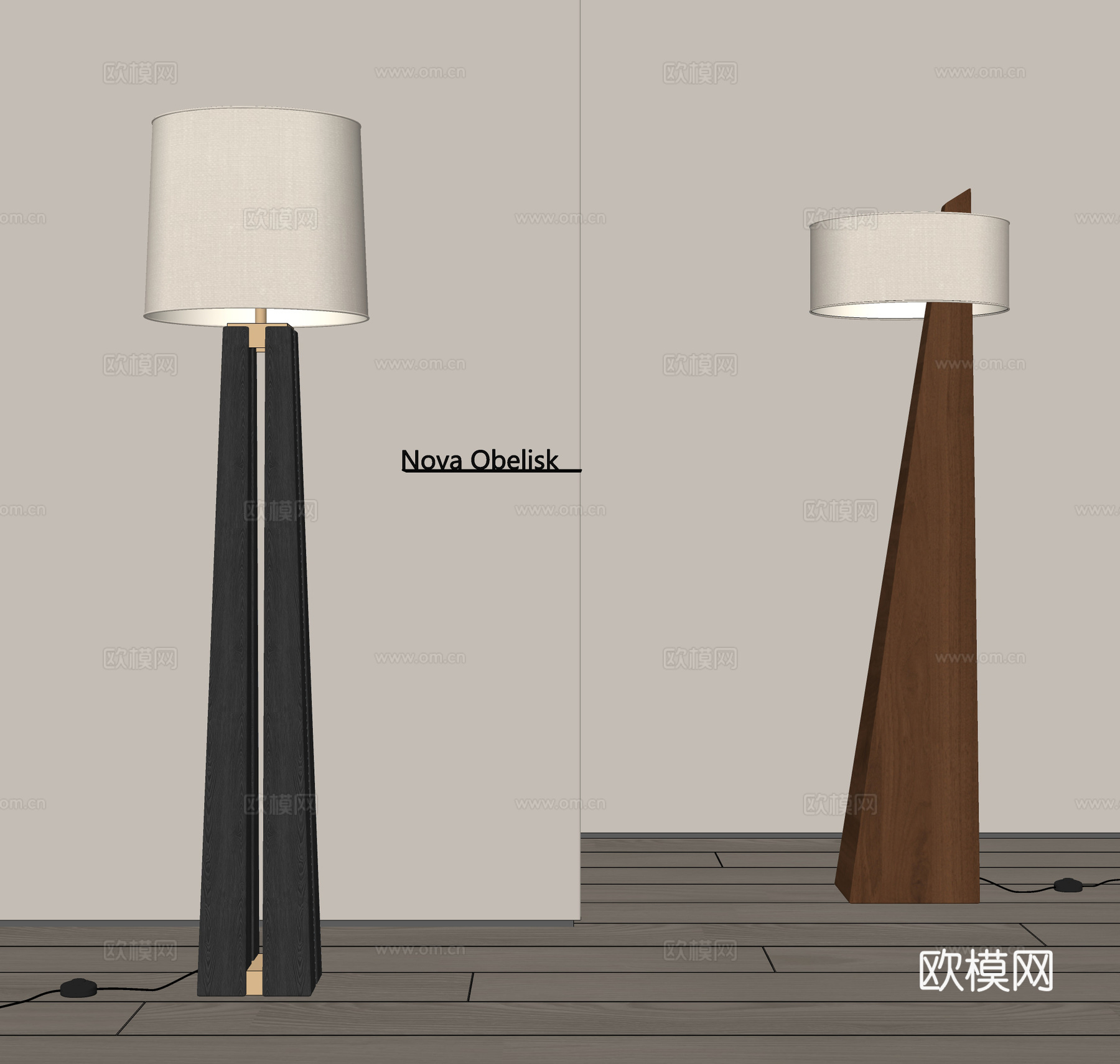 Nova Obelisk侘寂风落地灯su模型下载（渲染图2）