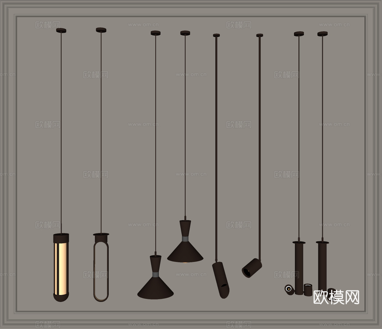现代意式轻奢吊灯su模型下载（渲染图2）