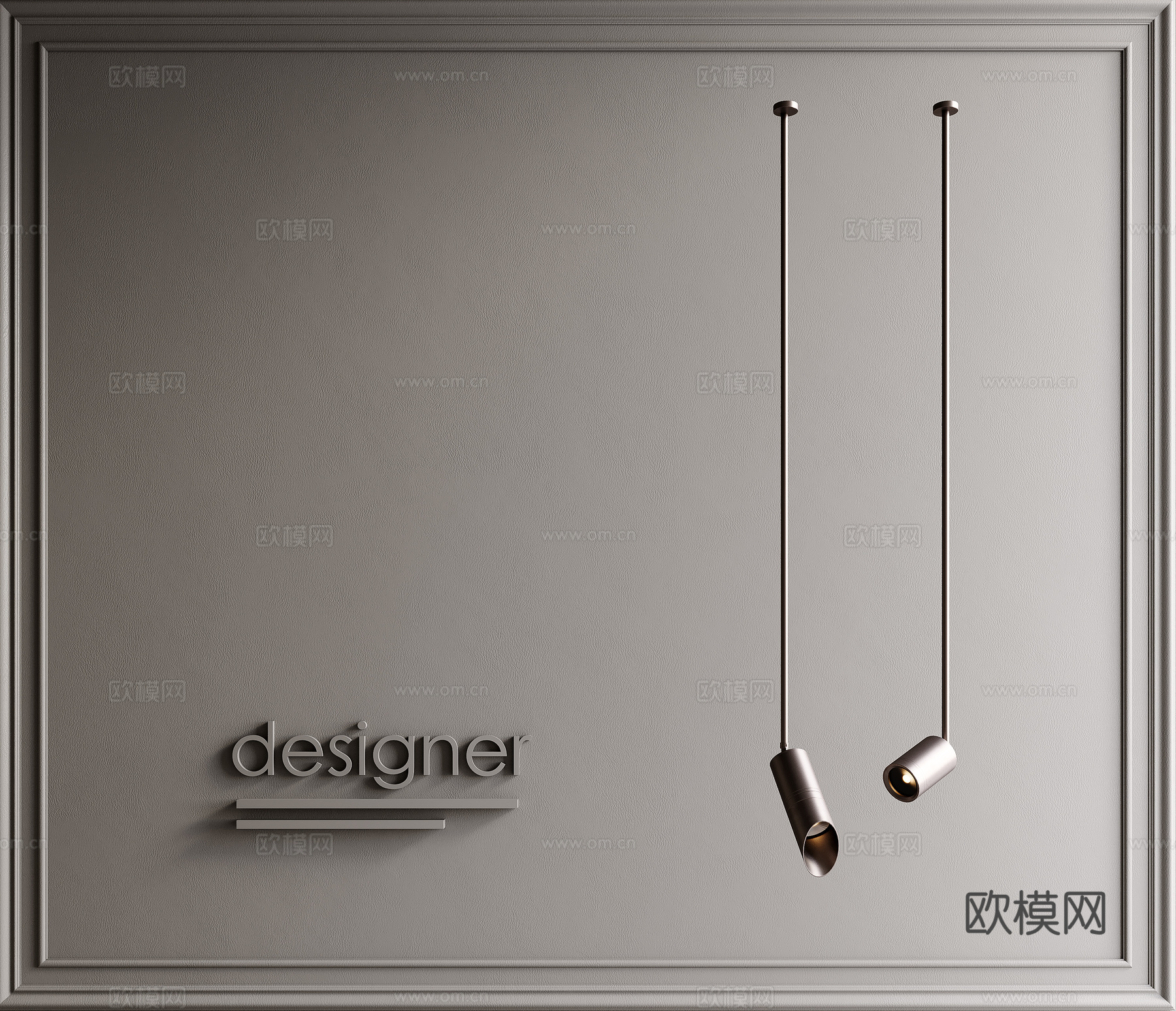 现代意式轻奢吊灯 卧室吊灯 金属吊灯 装式吊灯su模型下载（渲染图1）