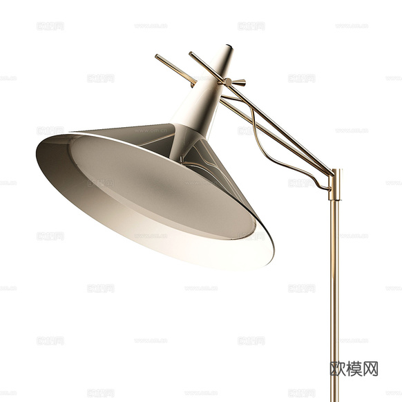 新中式落地灯3d模型下载(渲染图3)
