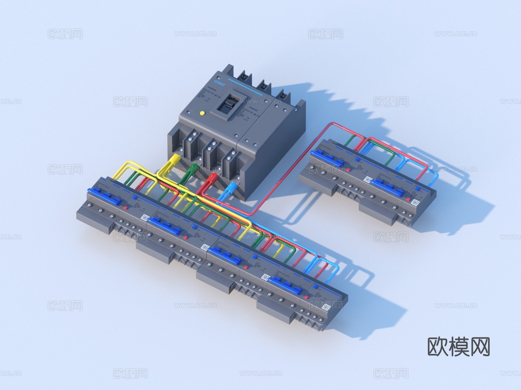 断路器 漏电保护开关 空气开关 布线 模块3d模型