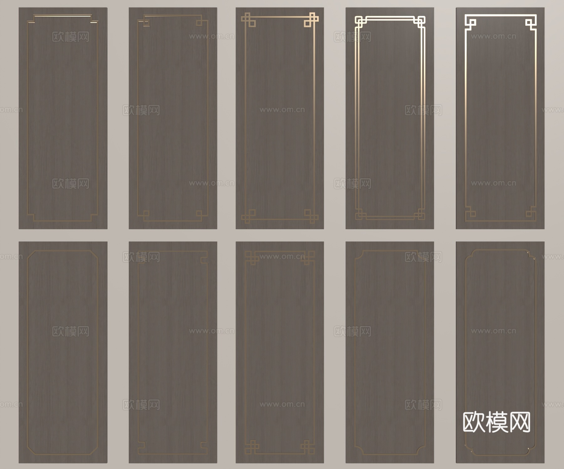 新中式护墙板su模型下载（渲染图2）