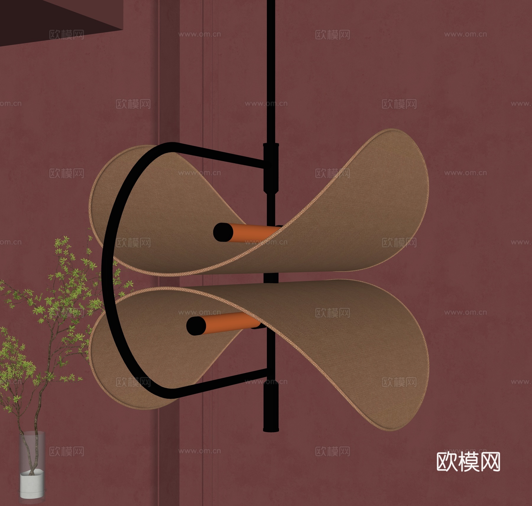 侘寂风吊灯su模型