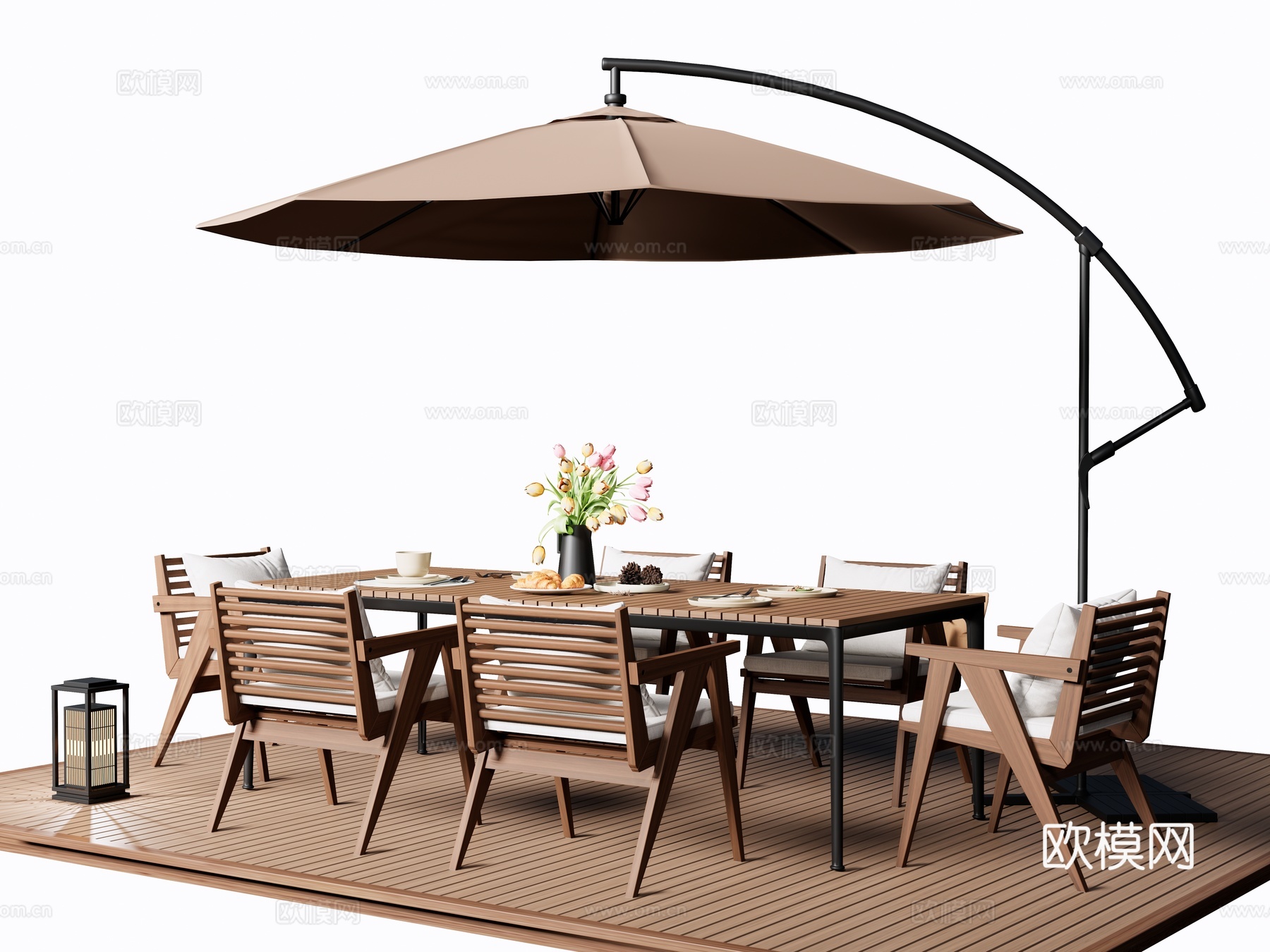 现代户外桌椅 户外餐桌椅 户外休闲桌椅 户外椅 遮阳伞3d模型下载