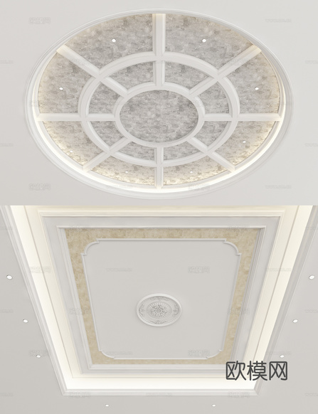 欧式天花吊顶3d模型下载