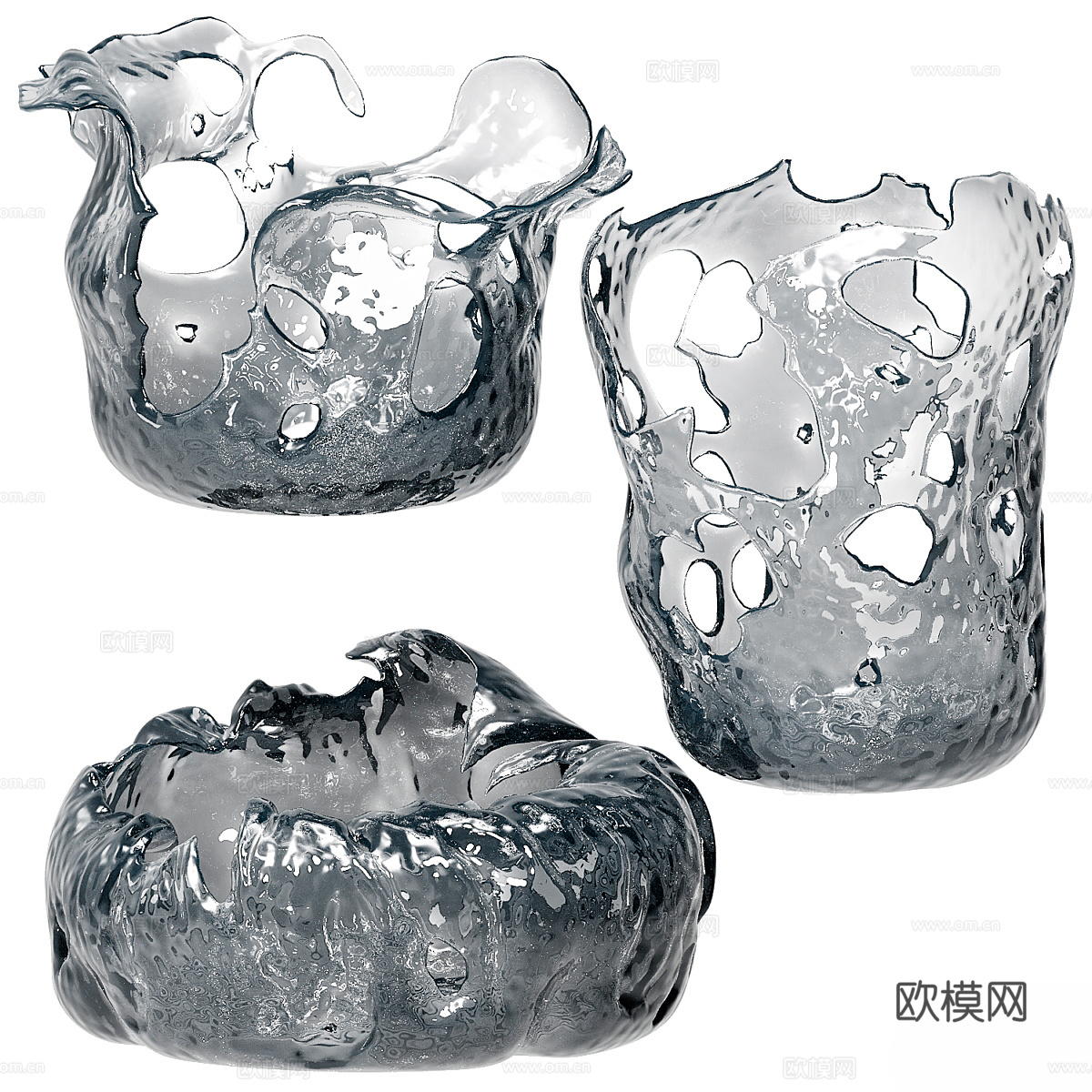 新中式玻璃器皿3d模型