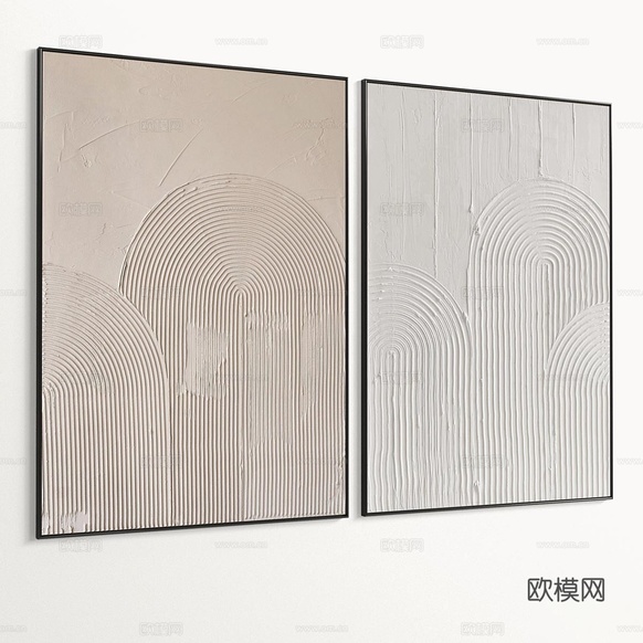 新中式挂画3d模型下载(渲染图6)