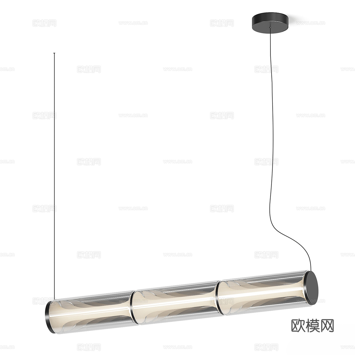 新中式玻璃装饰吊灯3d模型