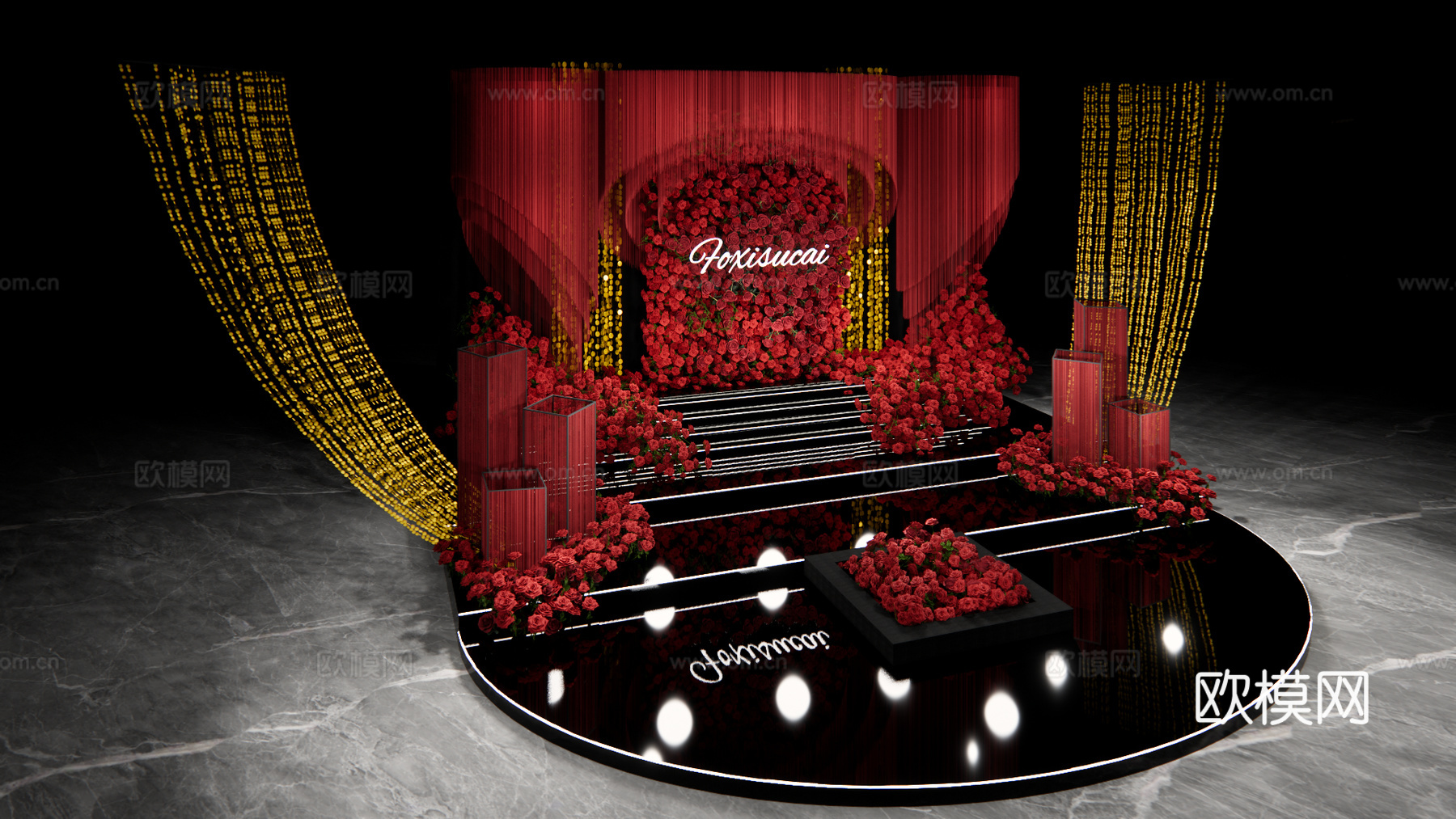 红金秀场风婚礼设计su模型下载（渲染图4）