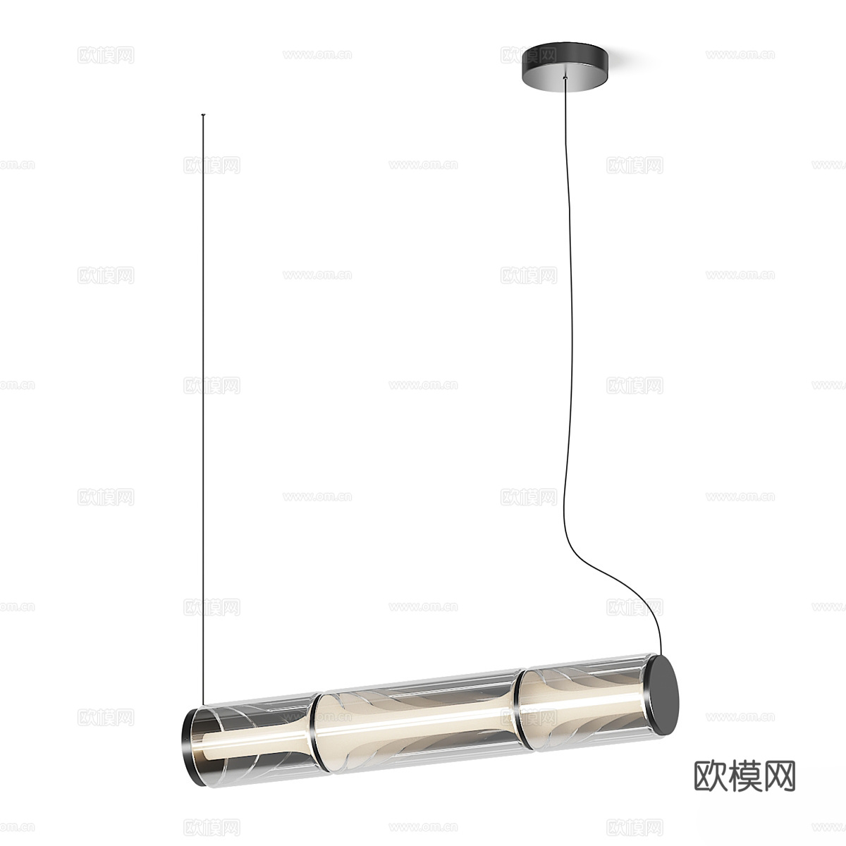 新中式玻璃装饰吊灯3d模型