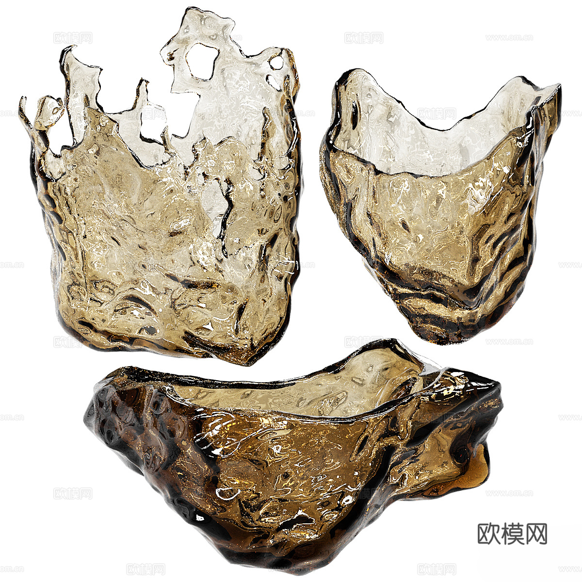 新中式玻璃器皿3d模型