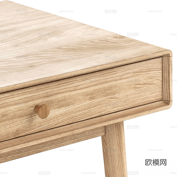 新中式木质书桌椅3d模型下载(渲染图3)