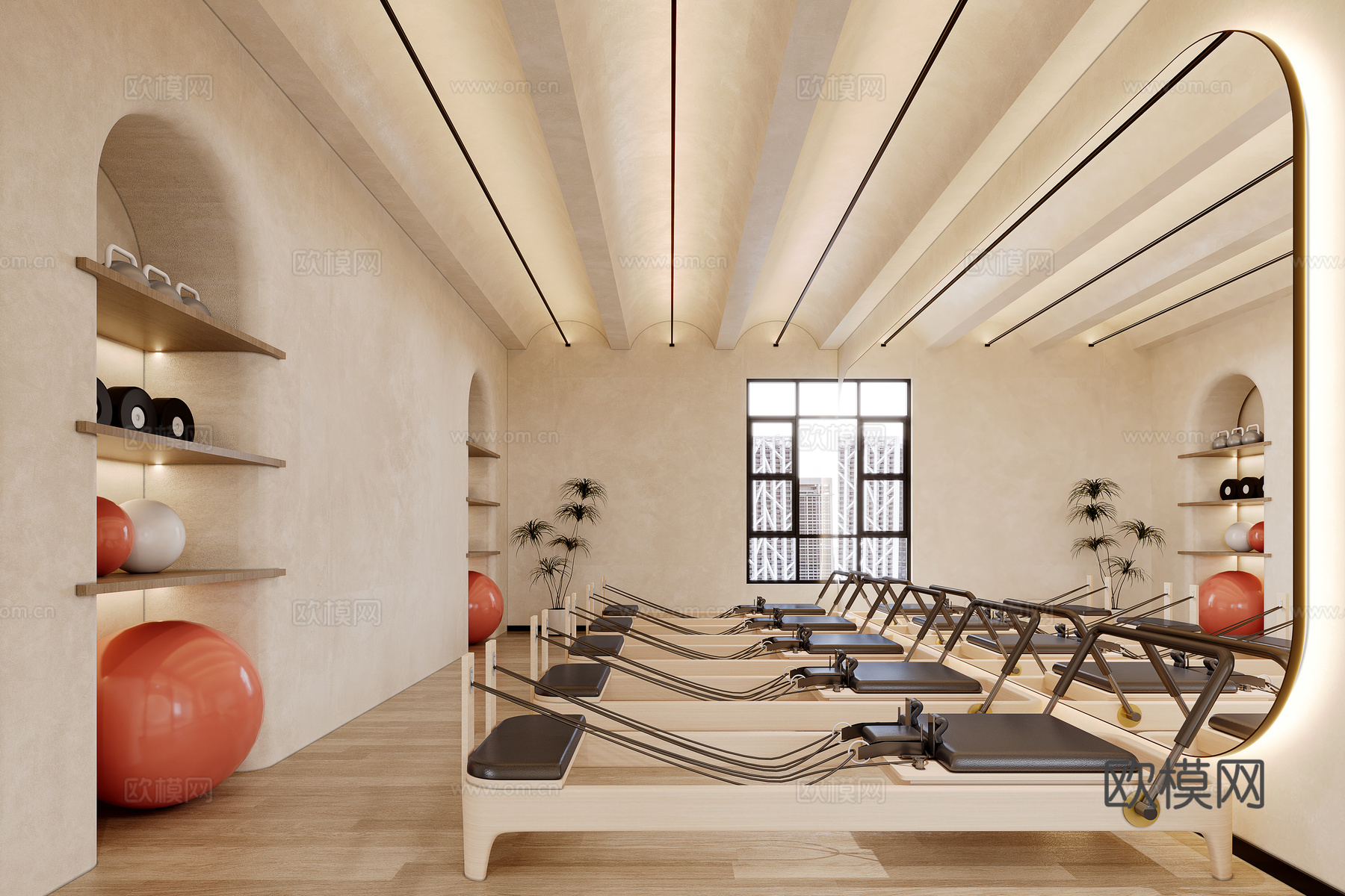 诧寂风普拉提教室su模型